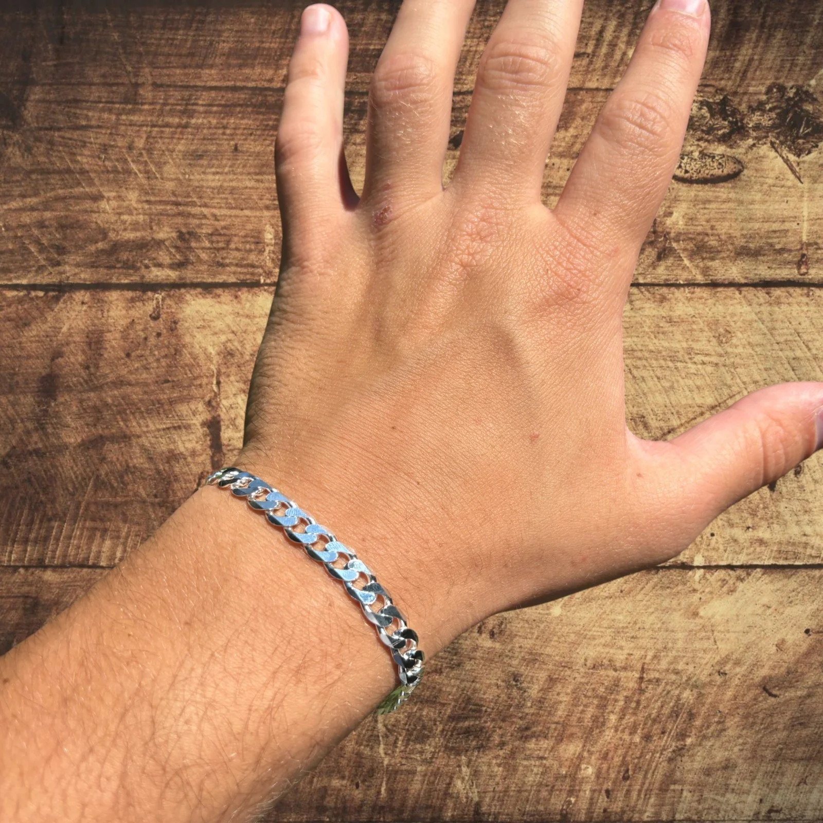 925 Sterling Silver 7mm Curb Bracelet - Image 8