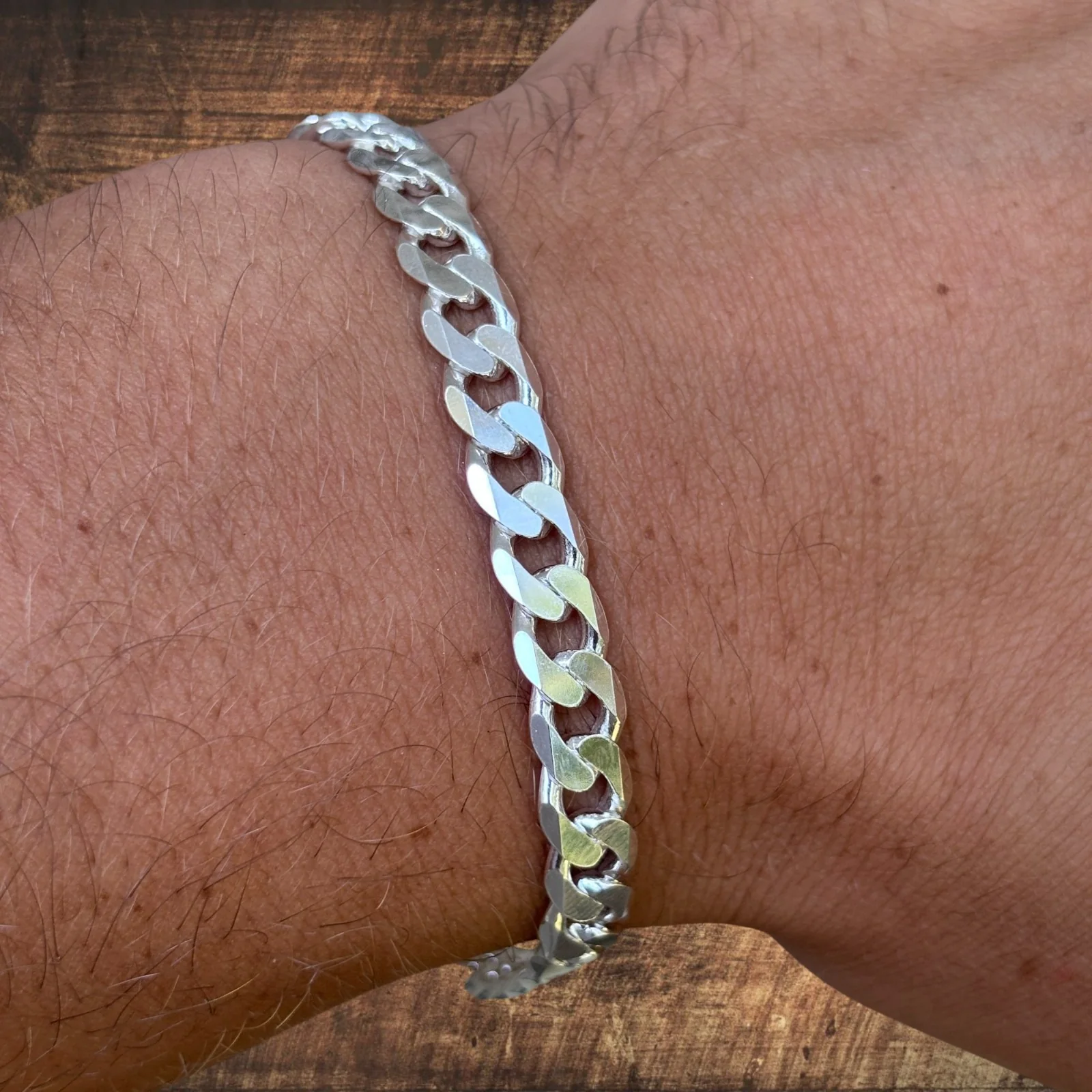 925 Sterling Silver 7mm Curb Bracelet - Image 9