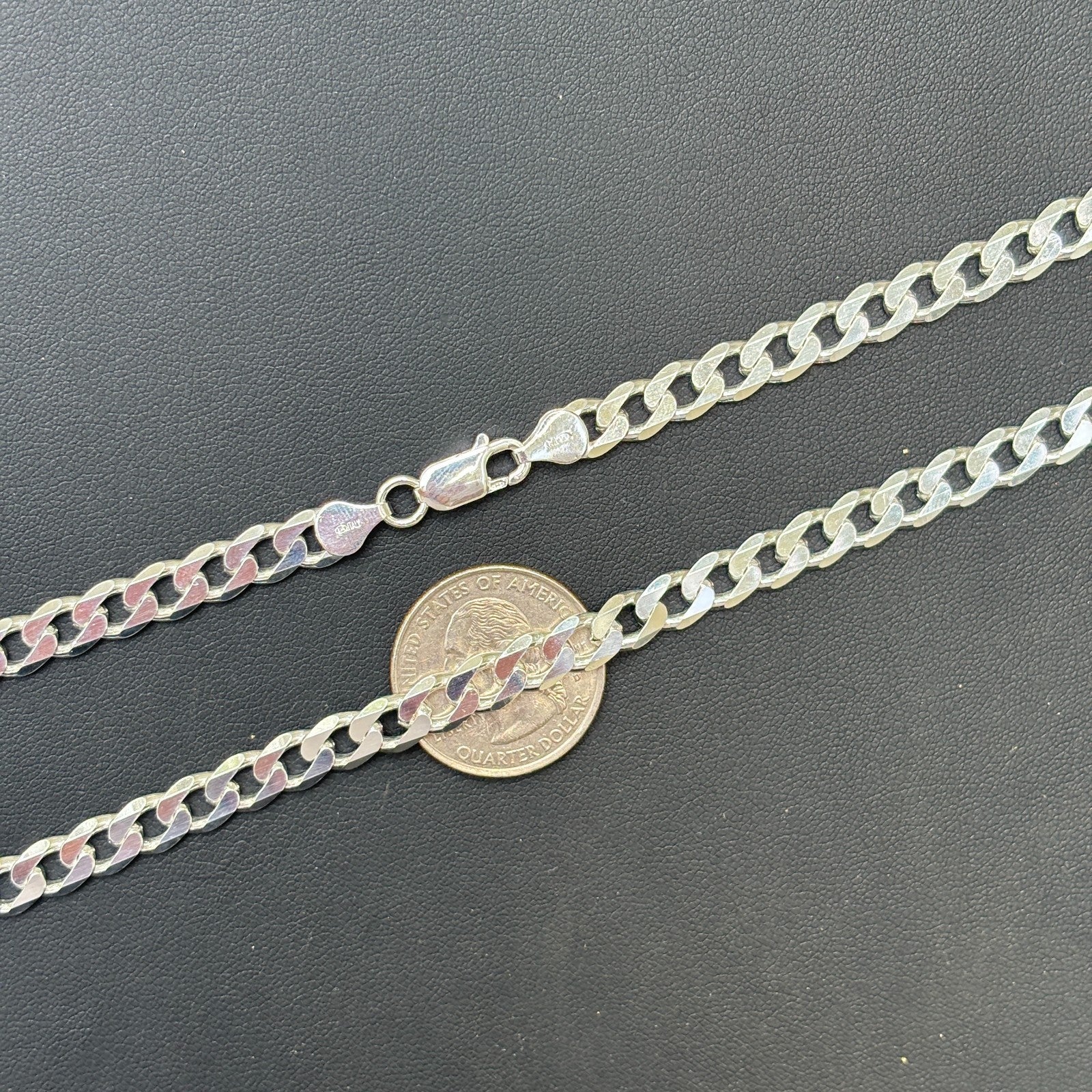 925 Sterling Silver 7mm Curb Chain Necklace - Image 10