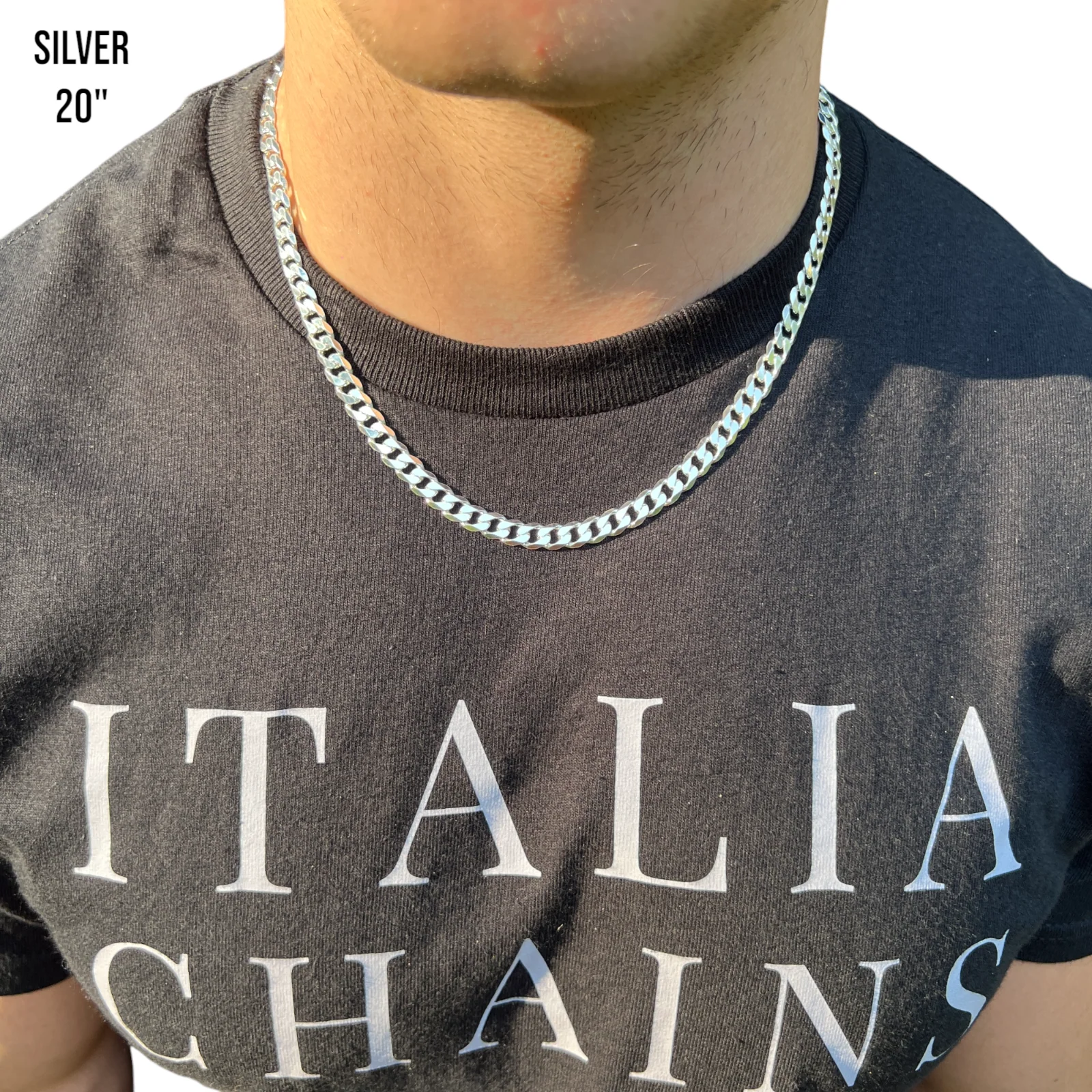 925 Sterling Silver 7mm Curb Chain Necklace - Image 11