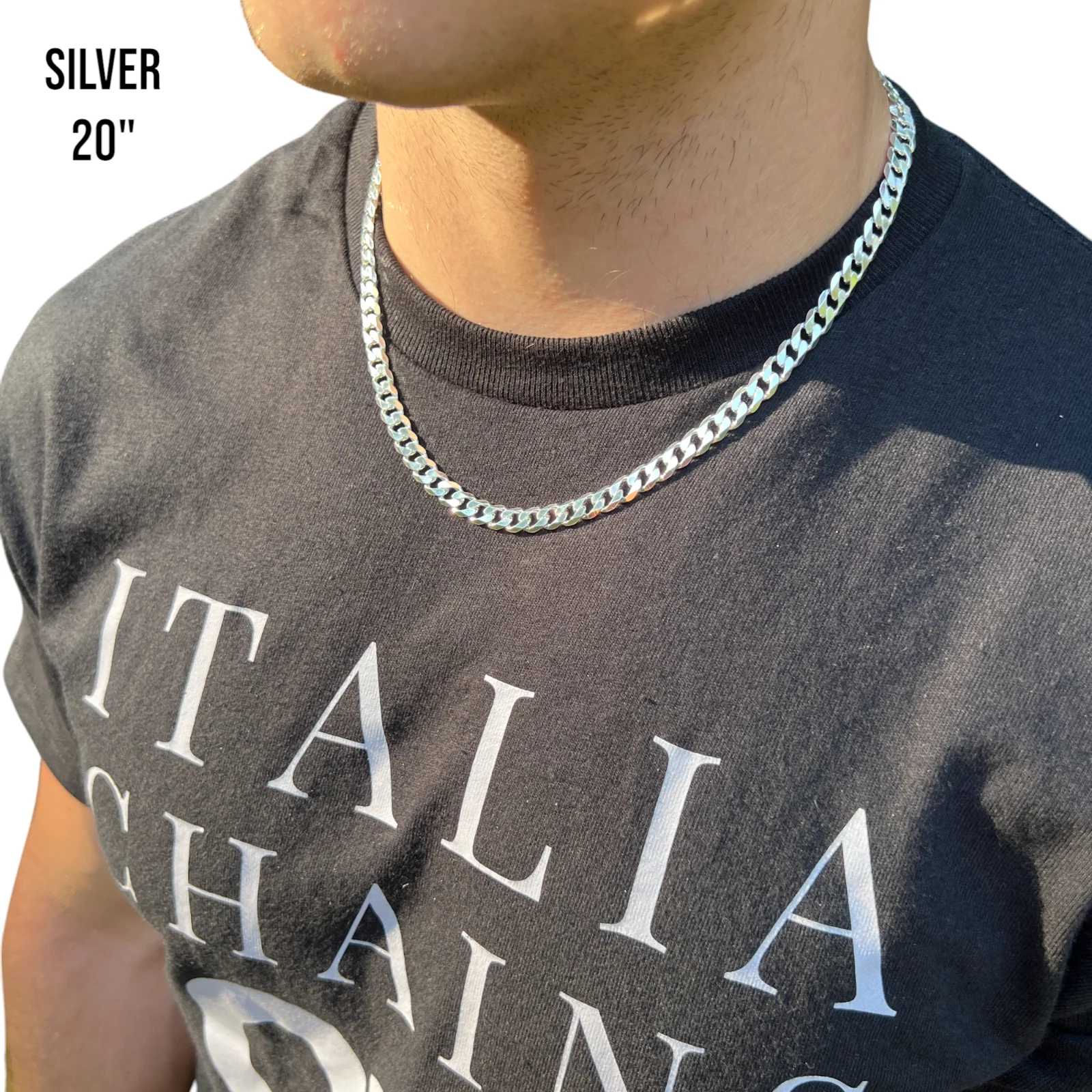 925 Sterling Silver 7mm Curb Chain Necklace - Image 12