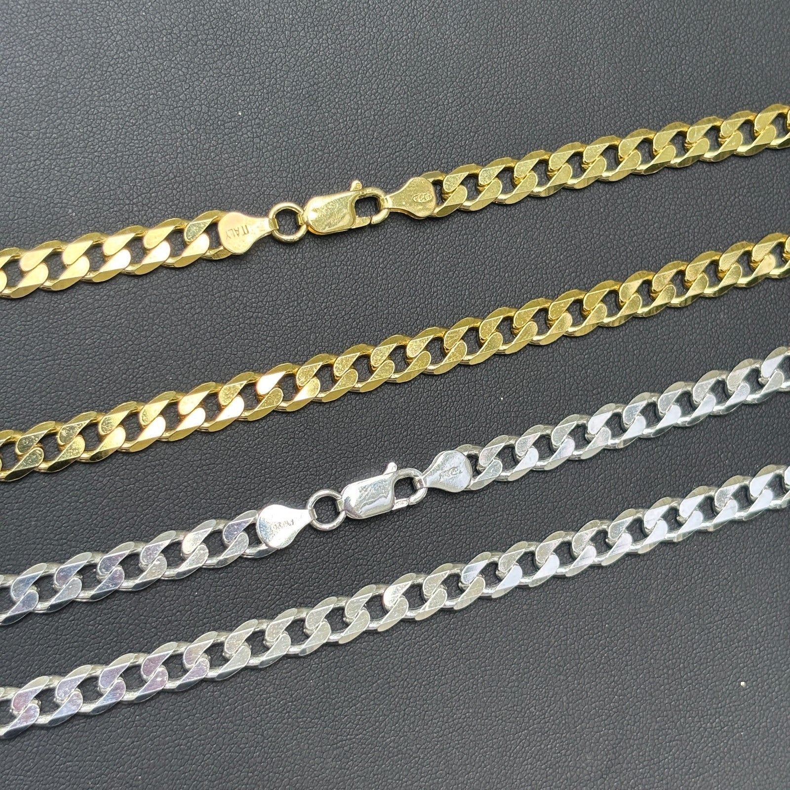 925 Sterling Silver 7mm Curb Chain Necklace - Image 9