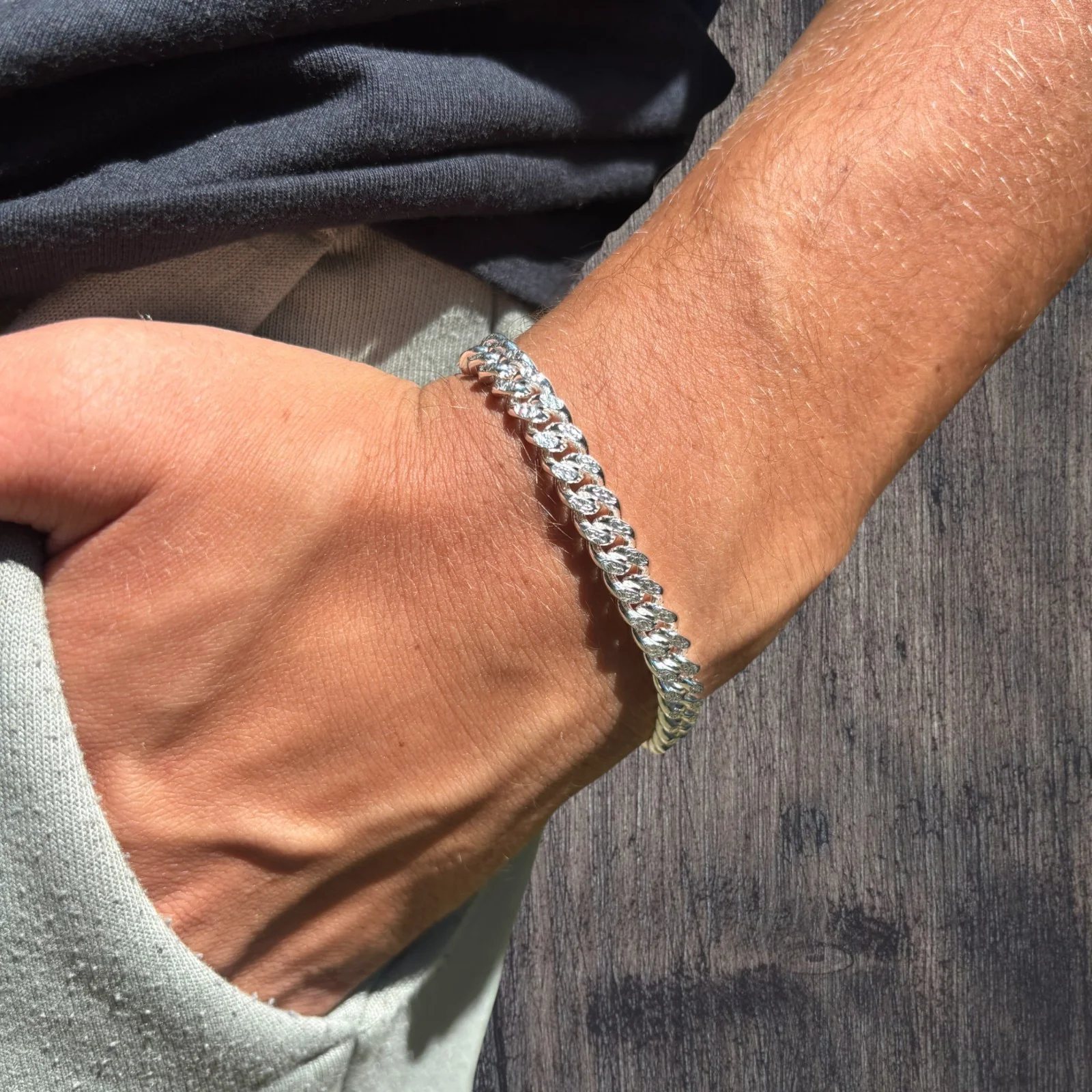 925 Sterling Silver 7mm Diamond Cut Miami Cuban Bracelet - Image 14