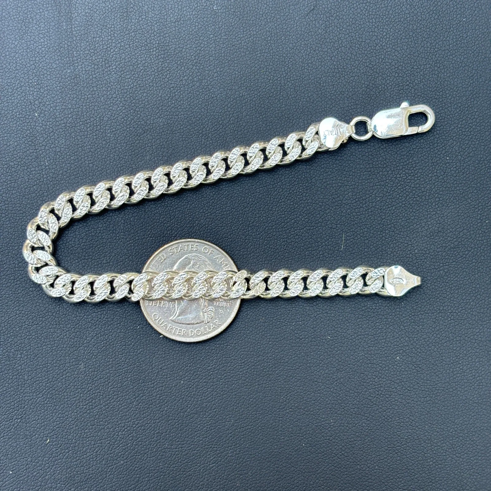 925 Sterling Silver 7mm Diamond Cut Miami Cuban Bracelet - Image 16