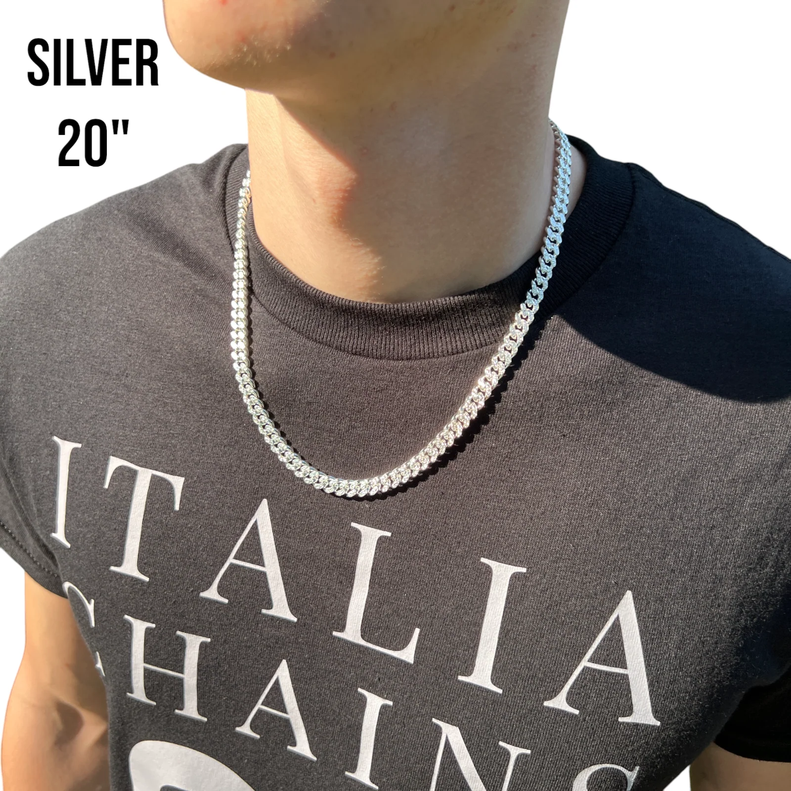 925 Sterling Silver 7mm Diamond Cut Miami Cuban Chain Necklace - Image 11