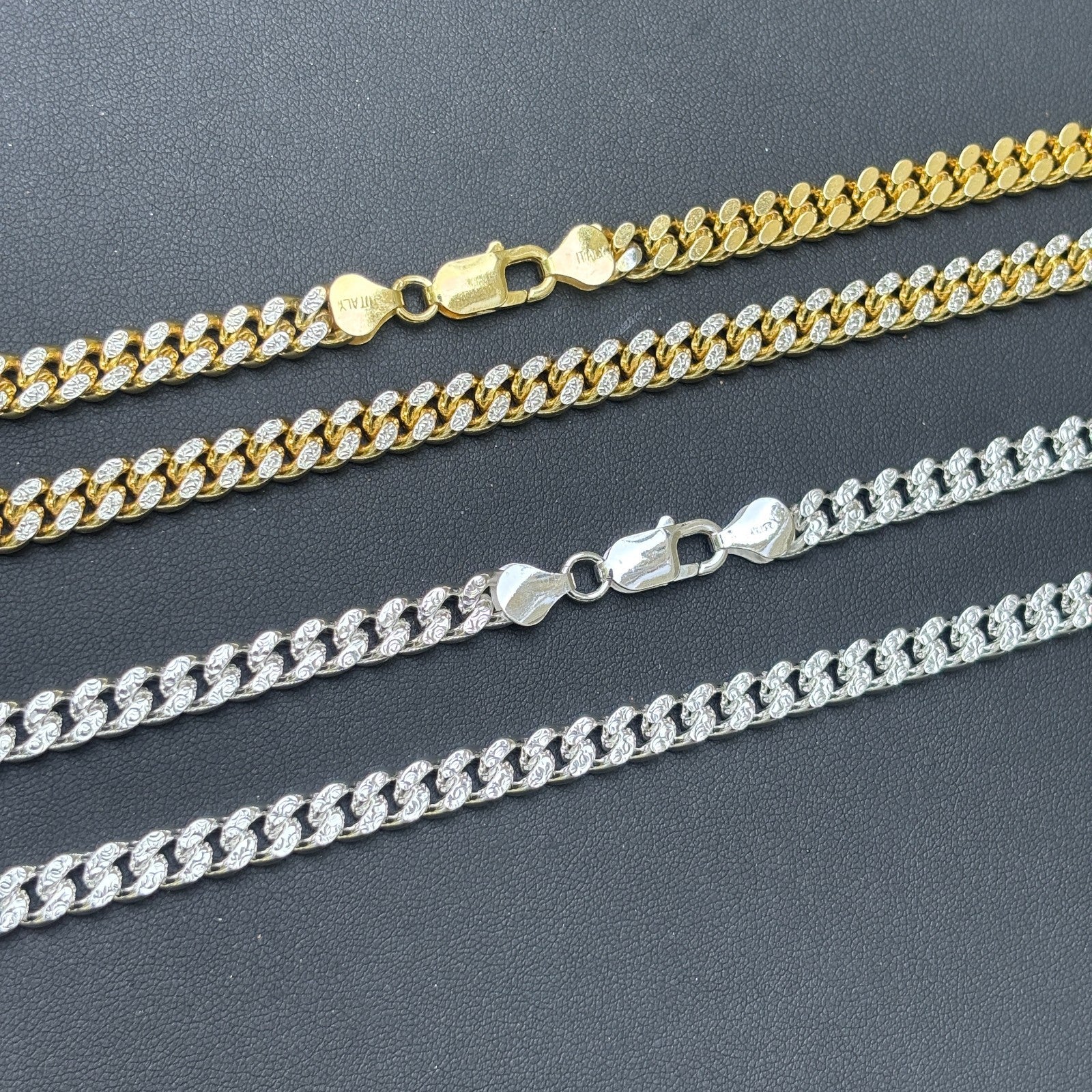 925 Sterling Silver 7mm Diamond Cut Miami Cuban Chain Necklace - Image 3