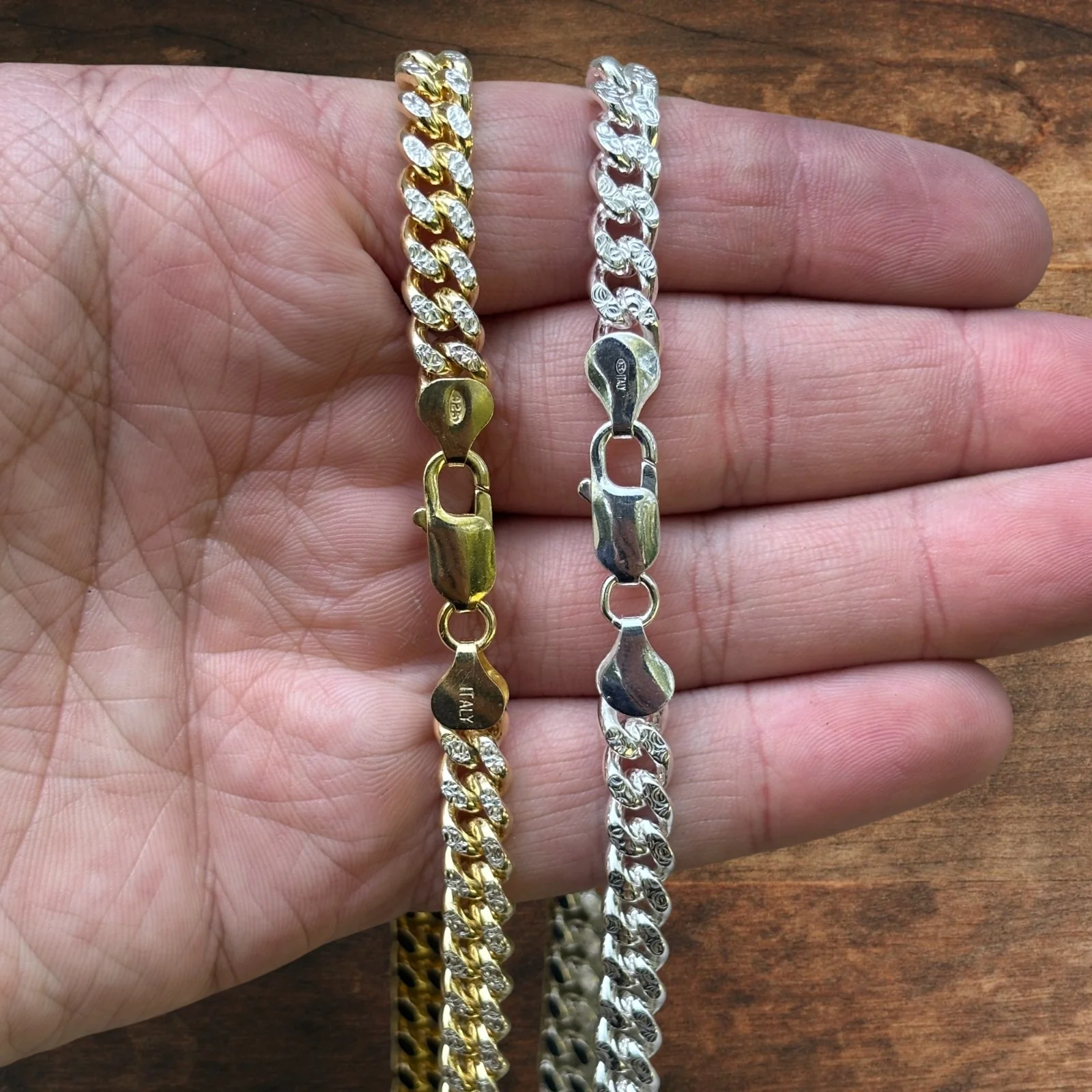 925 Sterling Silver 7mm Diamond Cut Miami Cuban Chain Necklace - Image 7
