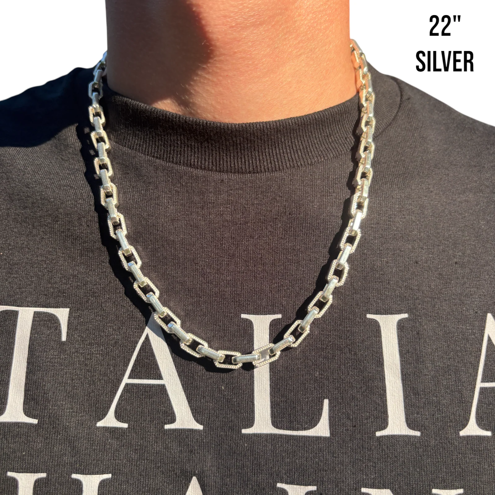 925 Sterling Silver 7mm Fancy Hermes Rolo Link Chain - Image 10