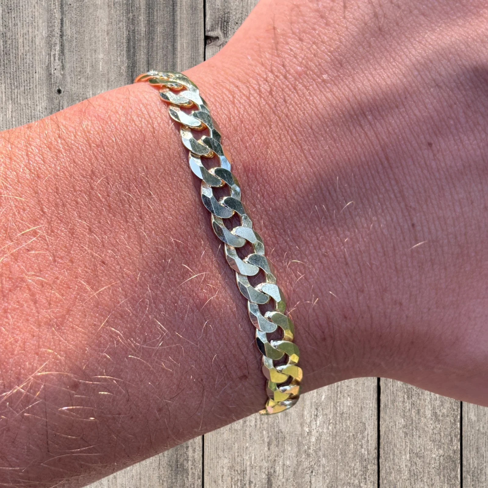 925 Sterling Silver 7mm Flat Curb Bracelet - Image 15