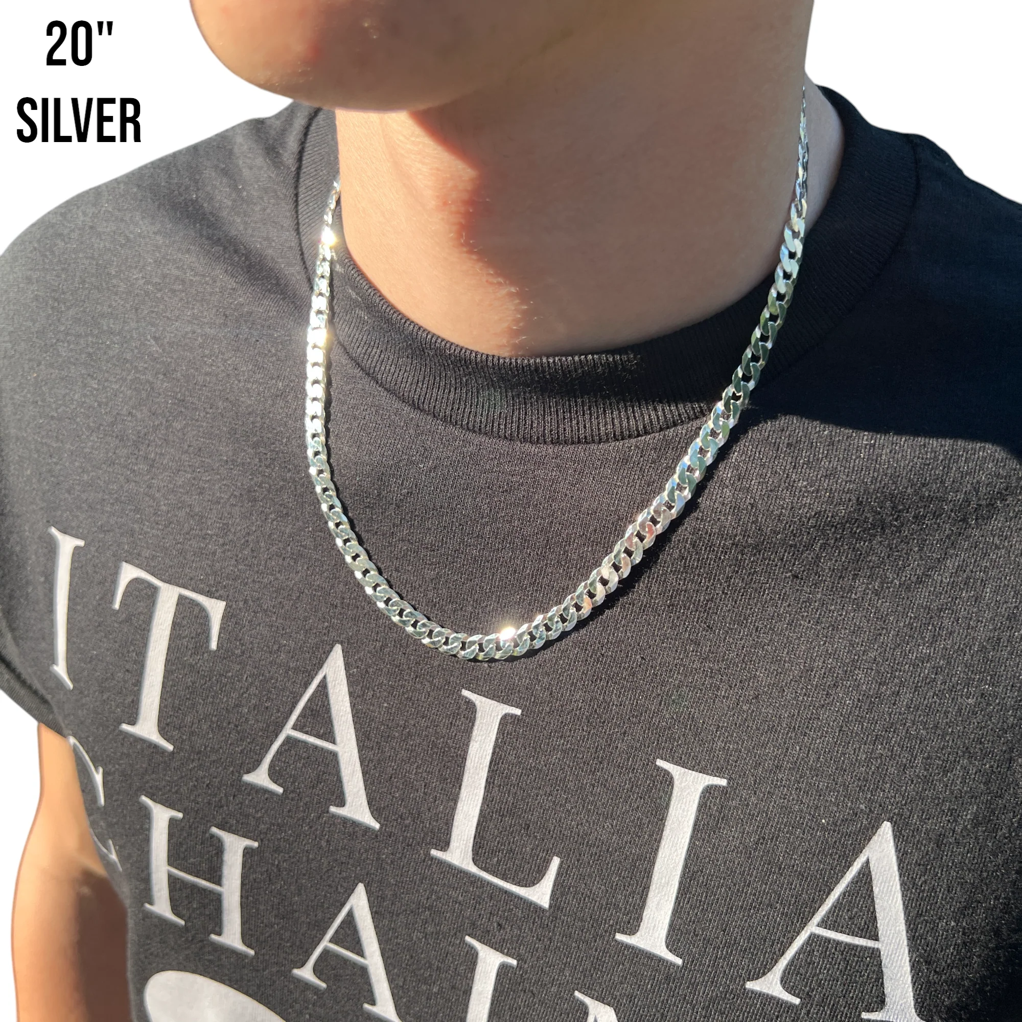 925 Sterling Silver 7mm Flat Curb Cuban Chain Necklace - Image 11