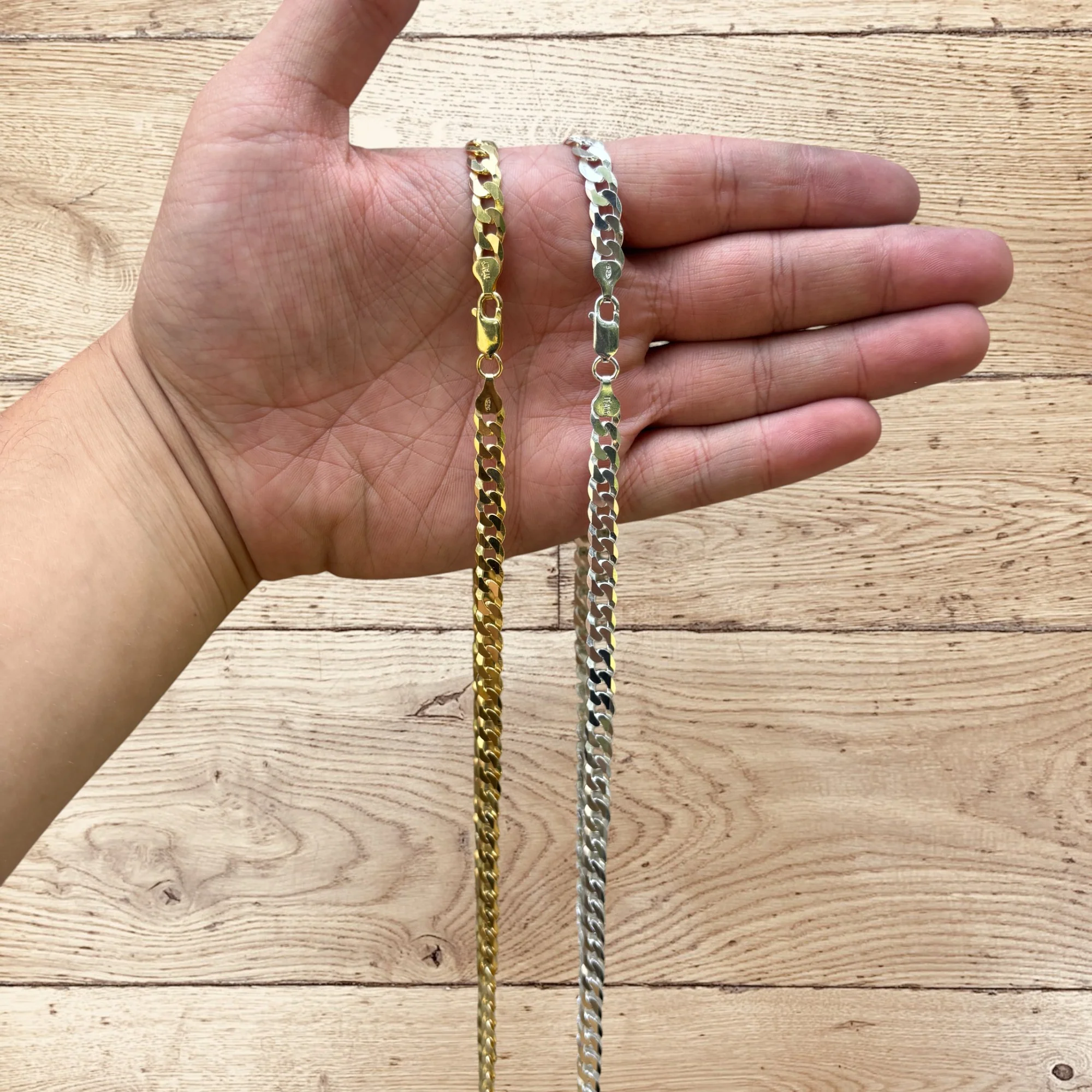 925 Sterling Silver 7mm Flat Curb Cuban Chain Necklace - Image 7