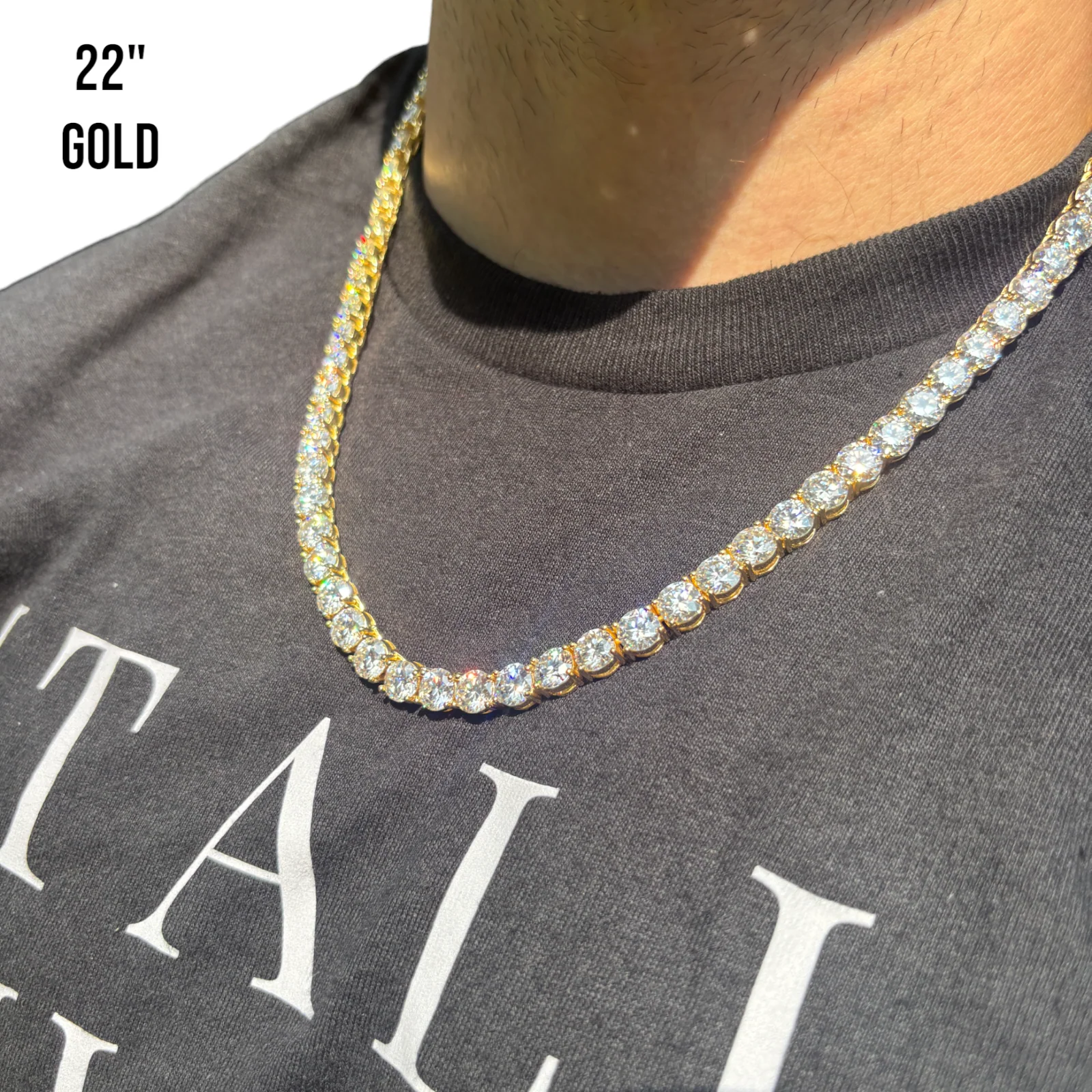 925 Sterling Silver 7mm Tennis Chain Necklace - CZ Or Moissanite - Image 20