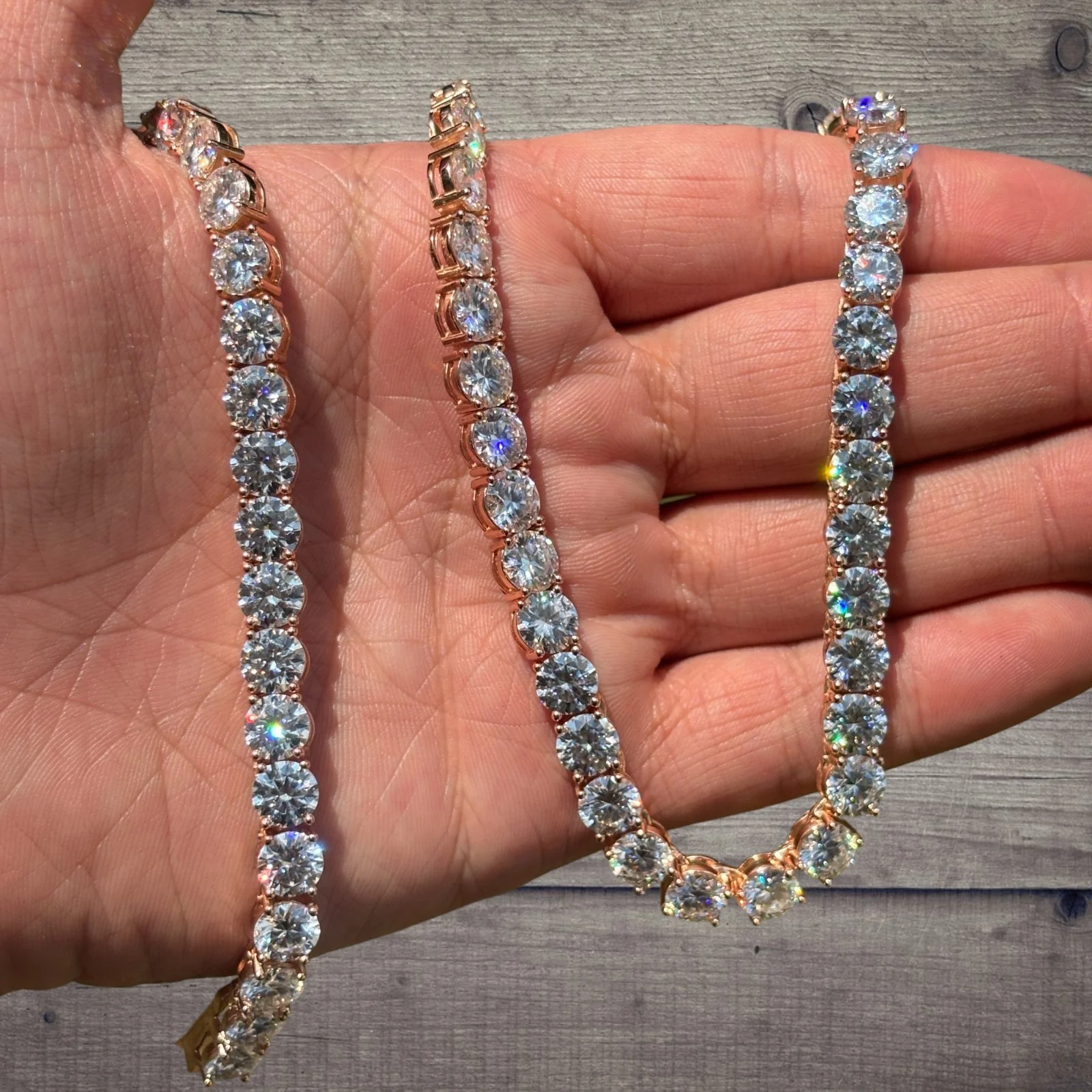 925 Sterling Silver 7mm Tennis Chain Necklace - CZ Or Moissanite - Image 7