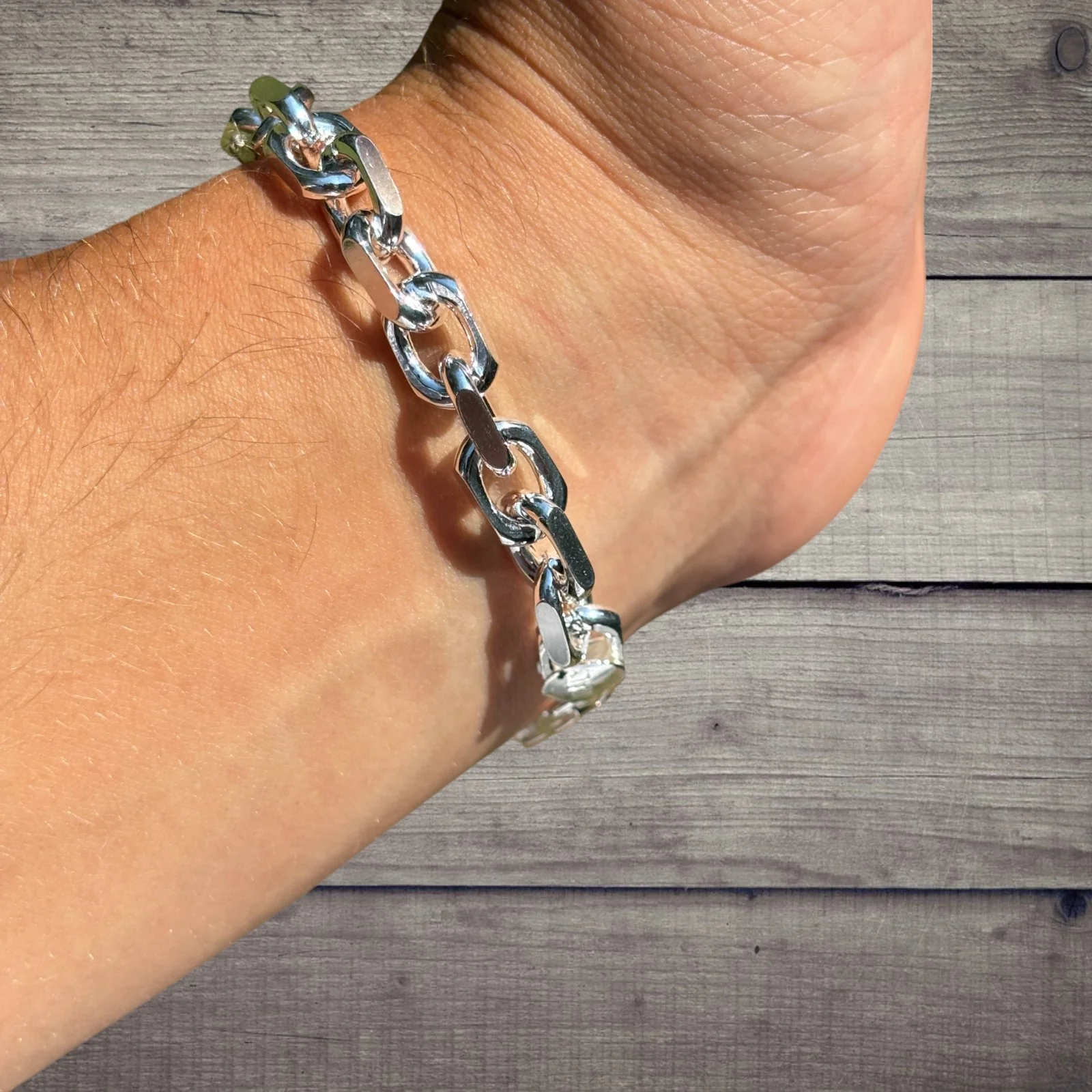 925 Sterling Silver 8mm Anchor Cable Bracelet - Image 10