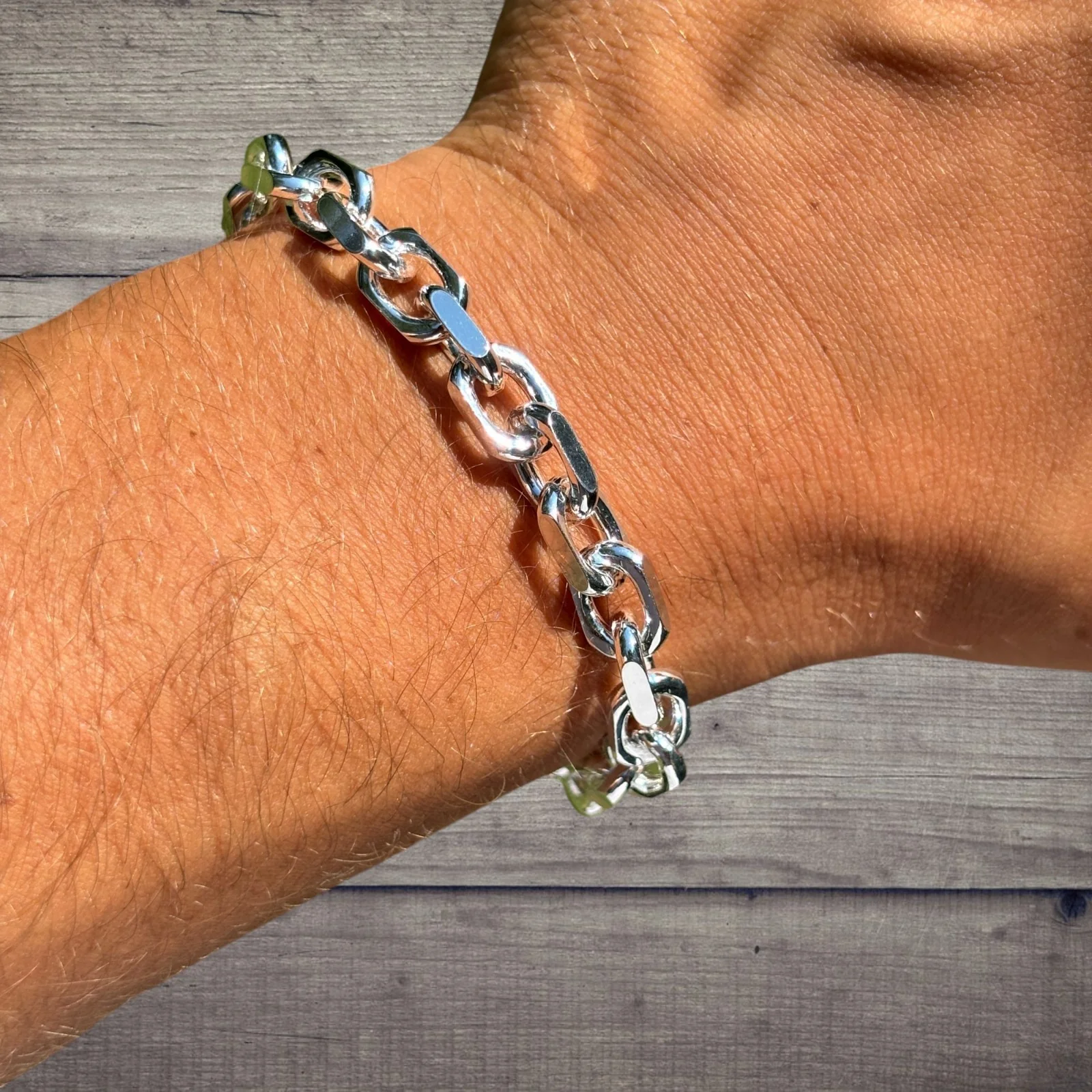 925 Sterling Silver 8mm Anchor Cable Bracelet - Image 6