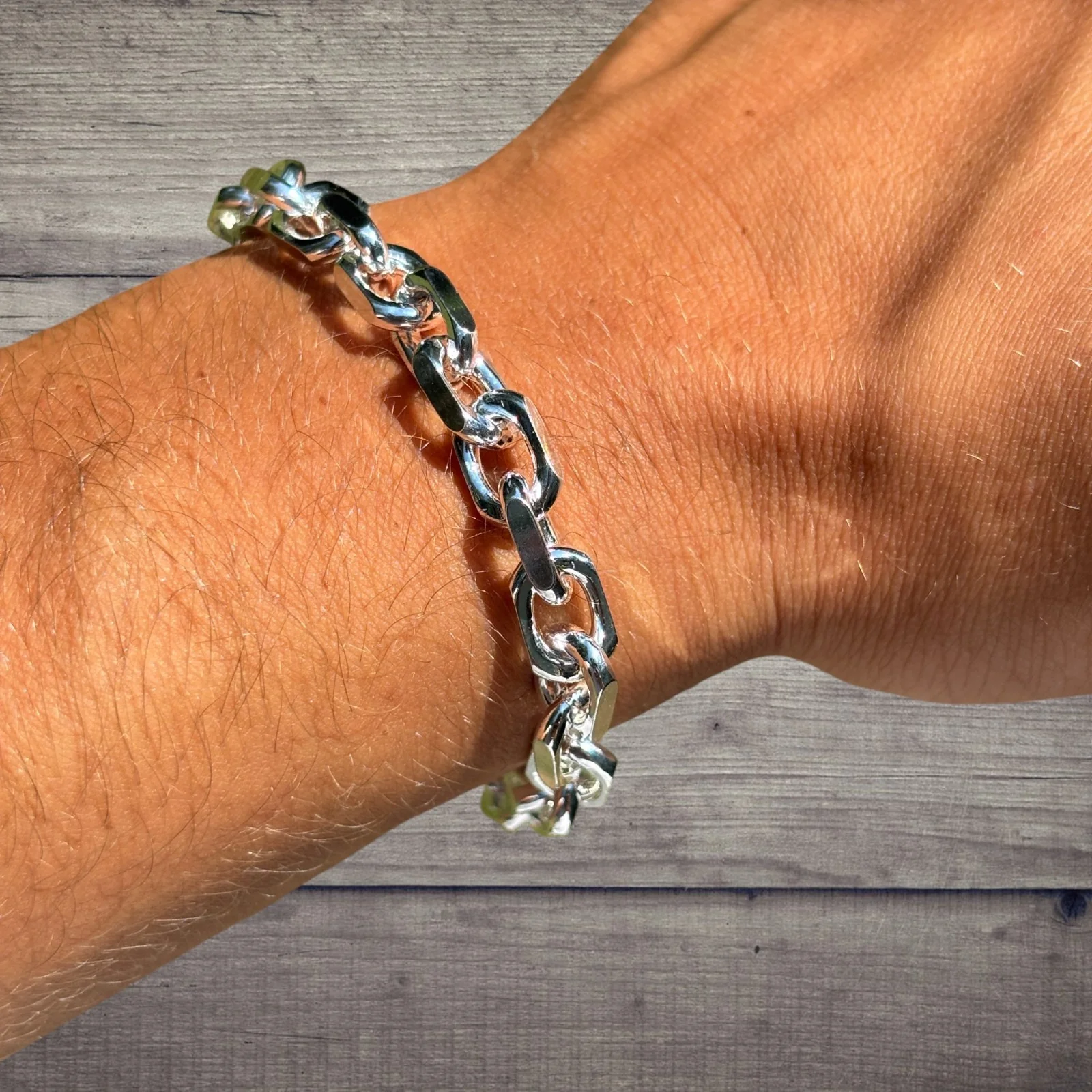 925 Sterling Silver 8mm Anchor Cable Bracelet - Image 7