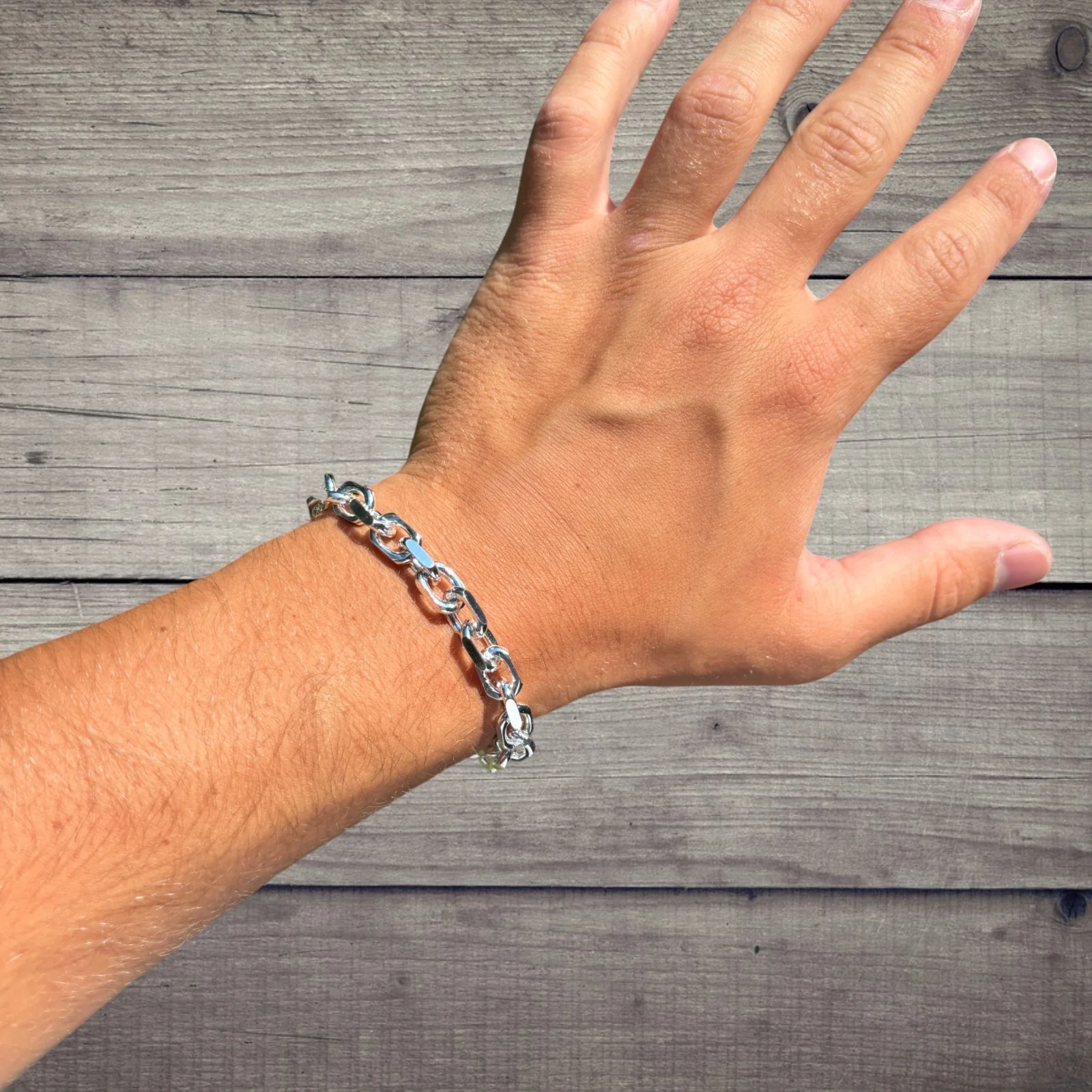 925 Sterling Silver 8mm Anchor Cable Bracelet - Image 8