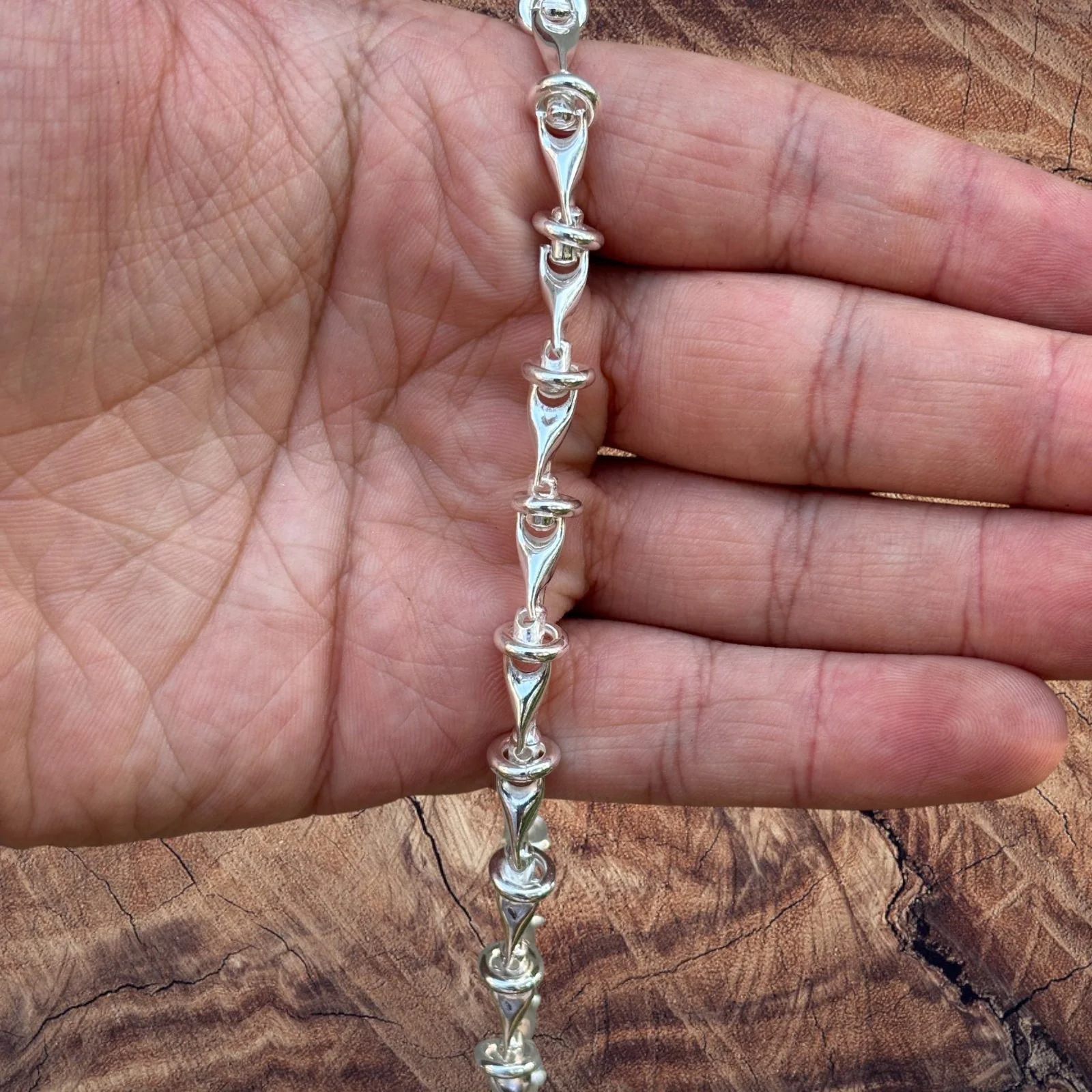 925 Sterling Silver 8mm Barbed Wire Chain Necklace - Image 7