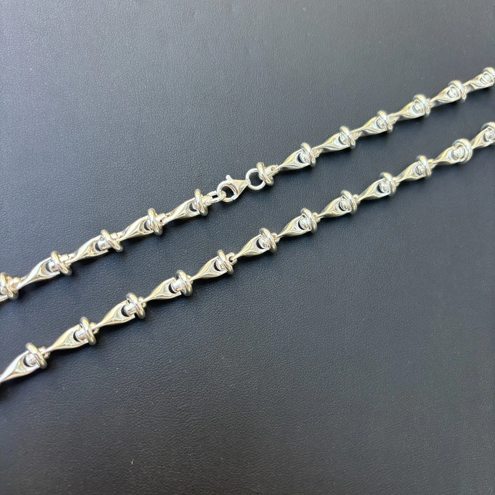 925 Sterling Silver 8mm Barbed Wire Chain Necklace - Image 8
