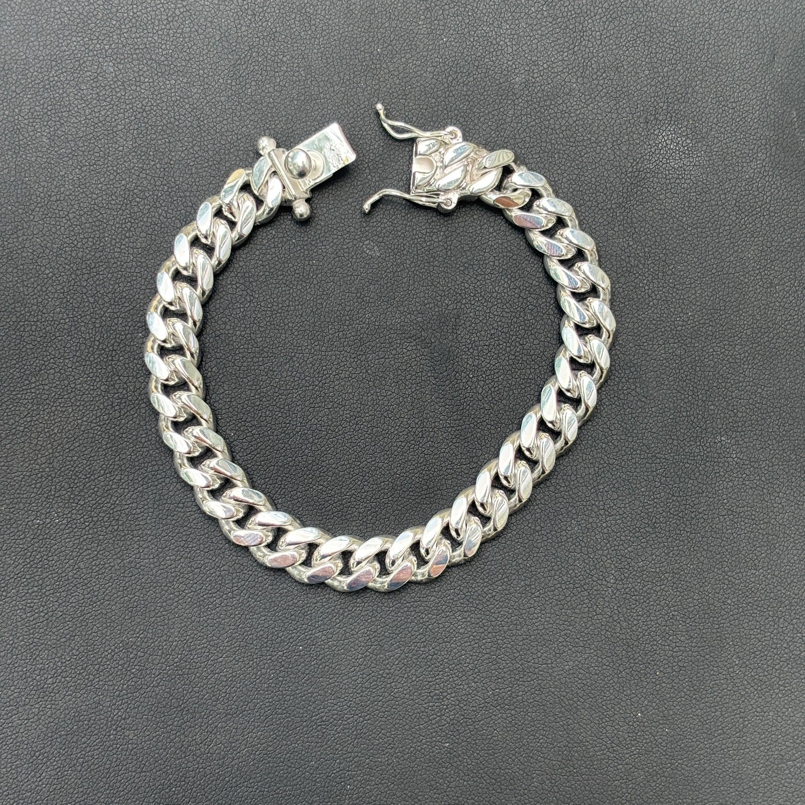 925 Sterling Silver 8mm Miami Cuban W. Box Clasp Bracelet - Image 13