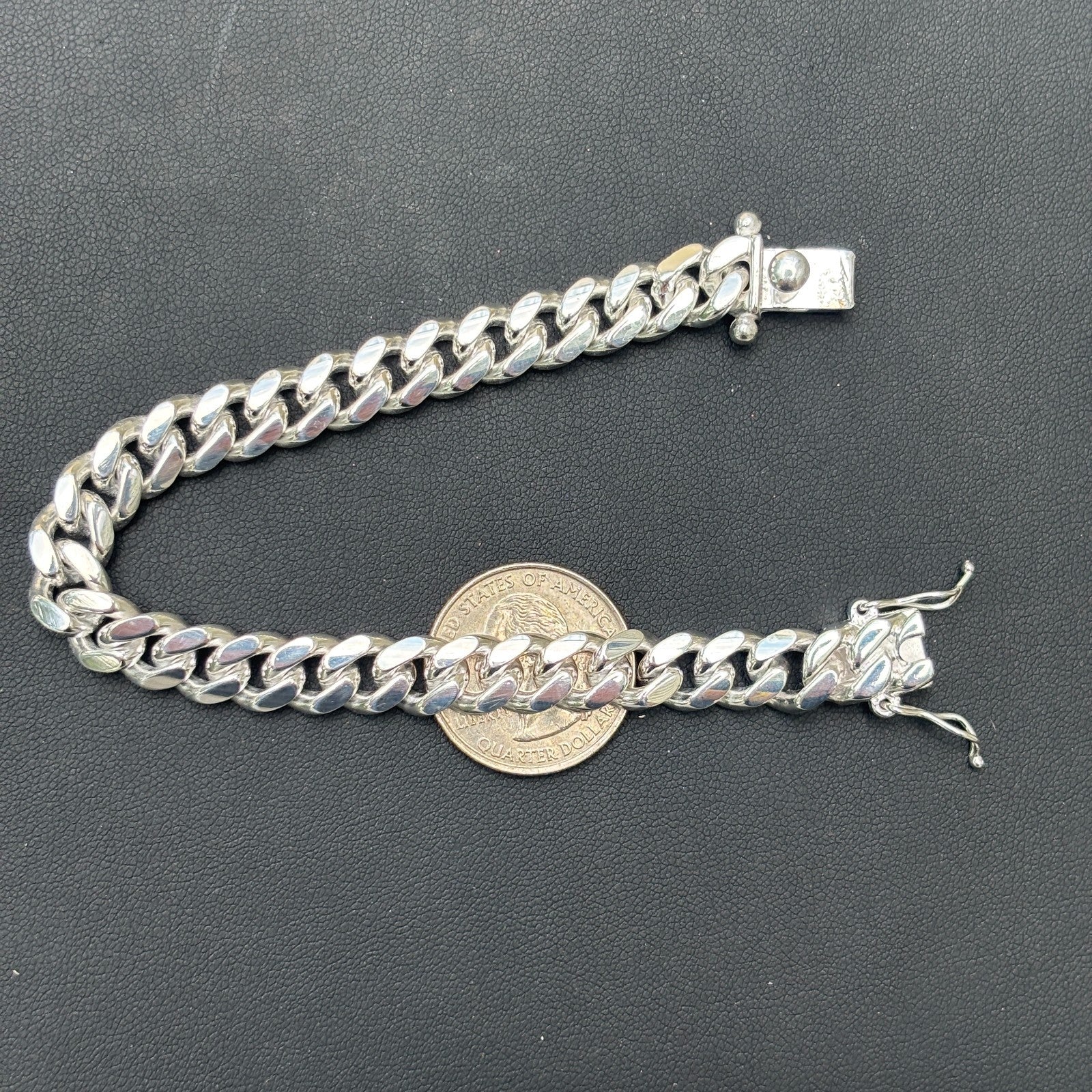 925 Sterling Silver 8mm Miami Cuban W. Box Clasp Bracelet - Image 14