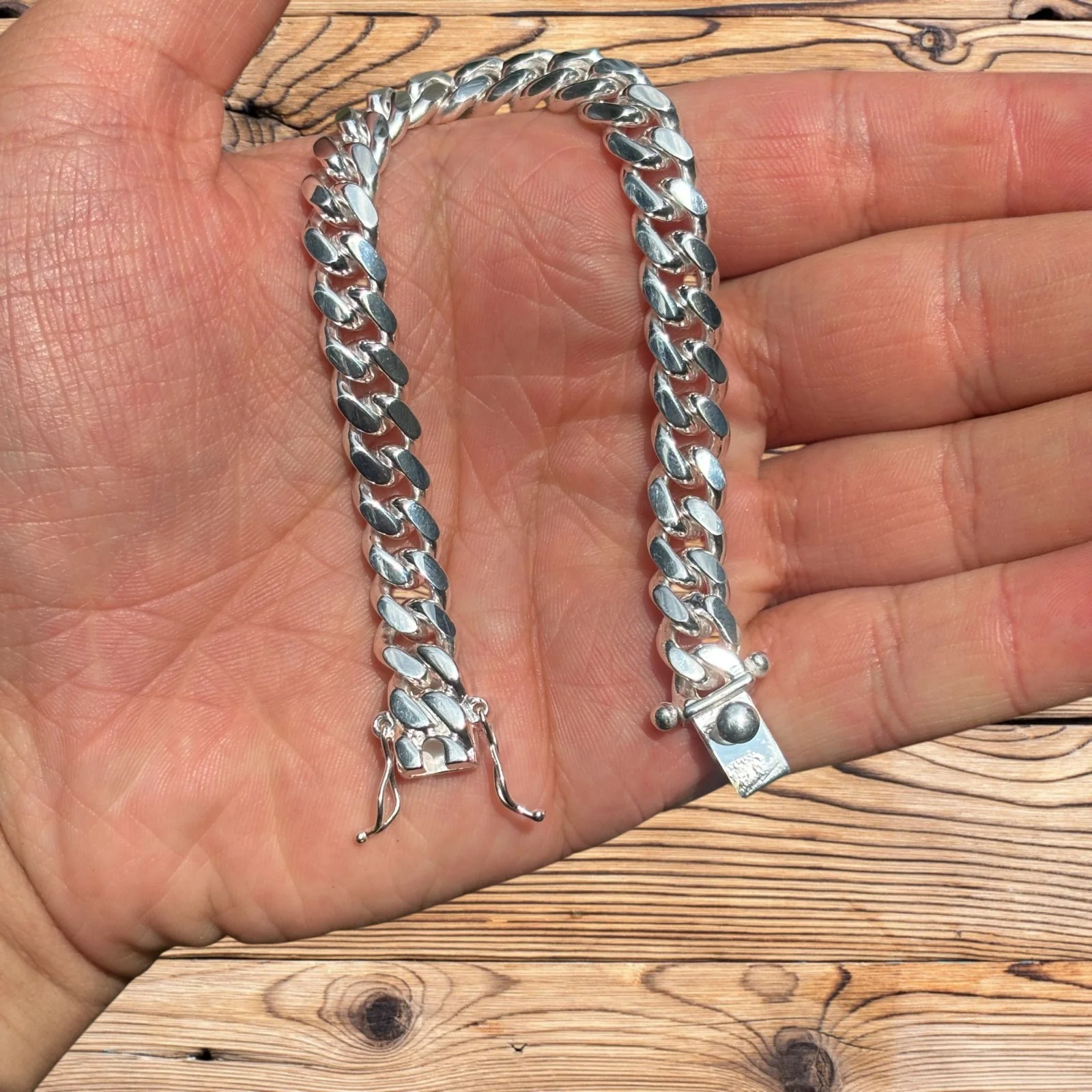 925 Sterling Silver 8mm Miami Cuban W. Box Clasp Bracelet - Image 5