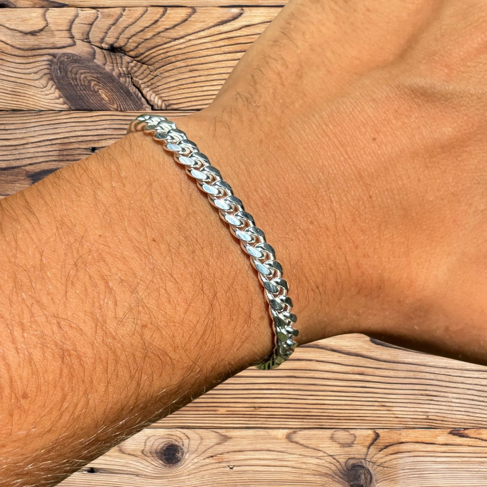 925 Sterling Silver 8mm Miami Cuban W. Box Clasp Bracelet - Image 6