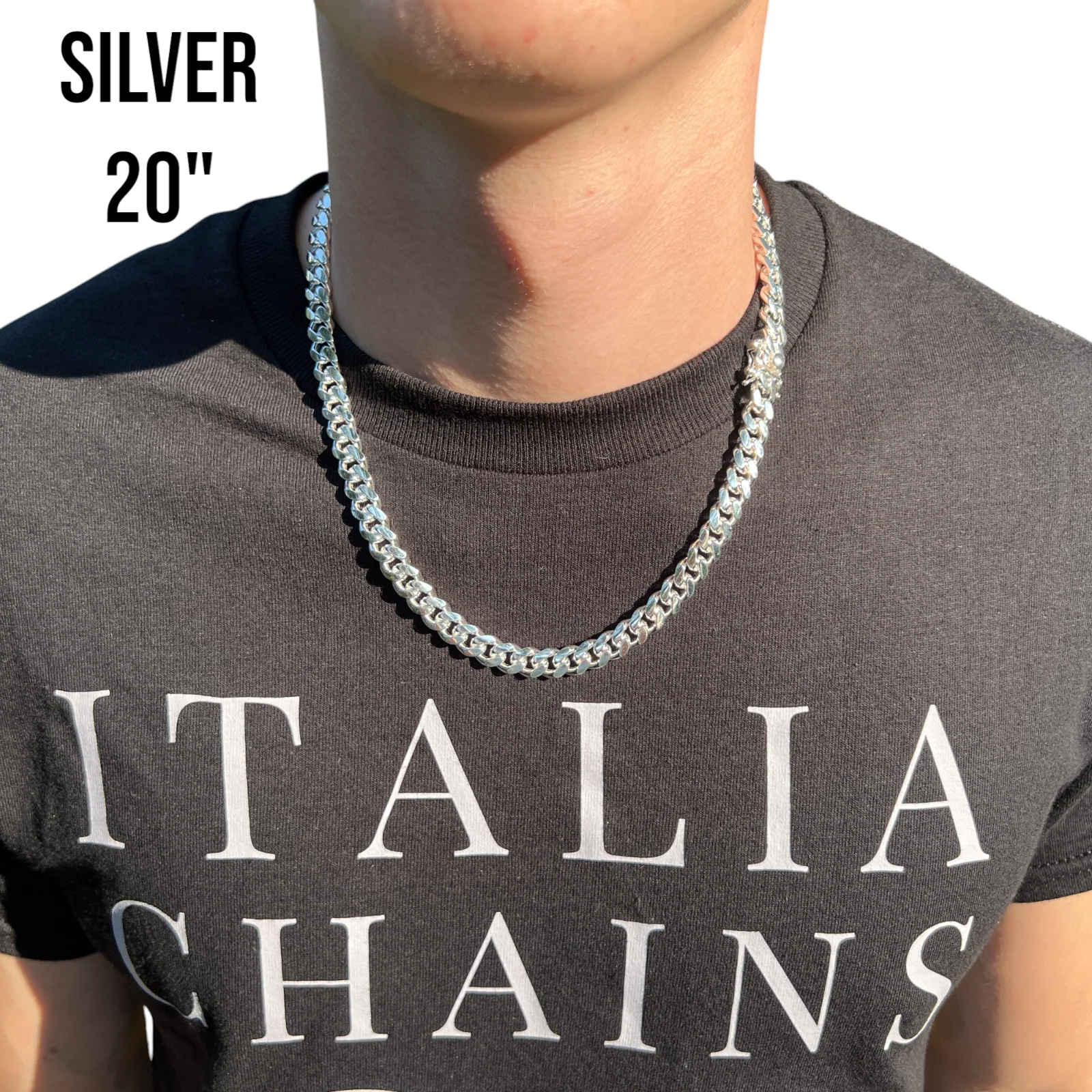 925 Sterling Silver 8mm Miami Cuban W. Box Clasp Chain Necklace - Image 13