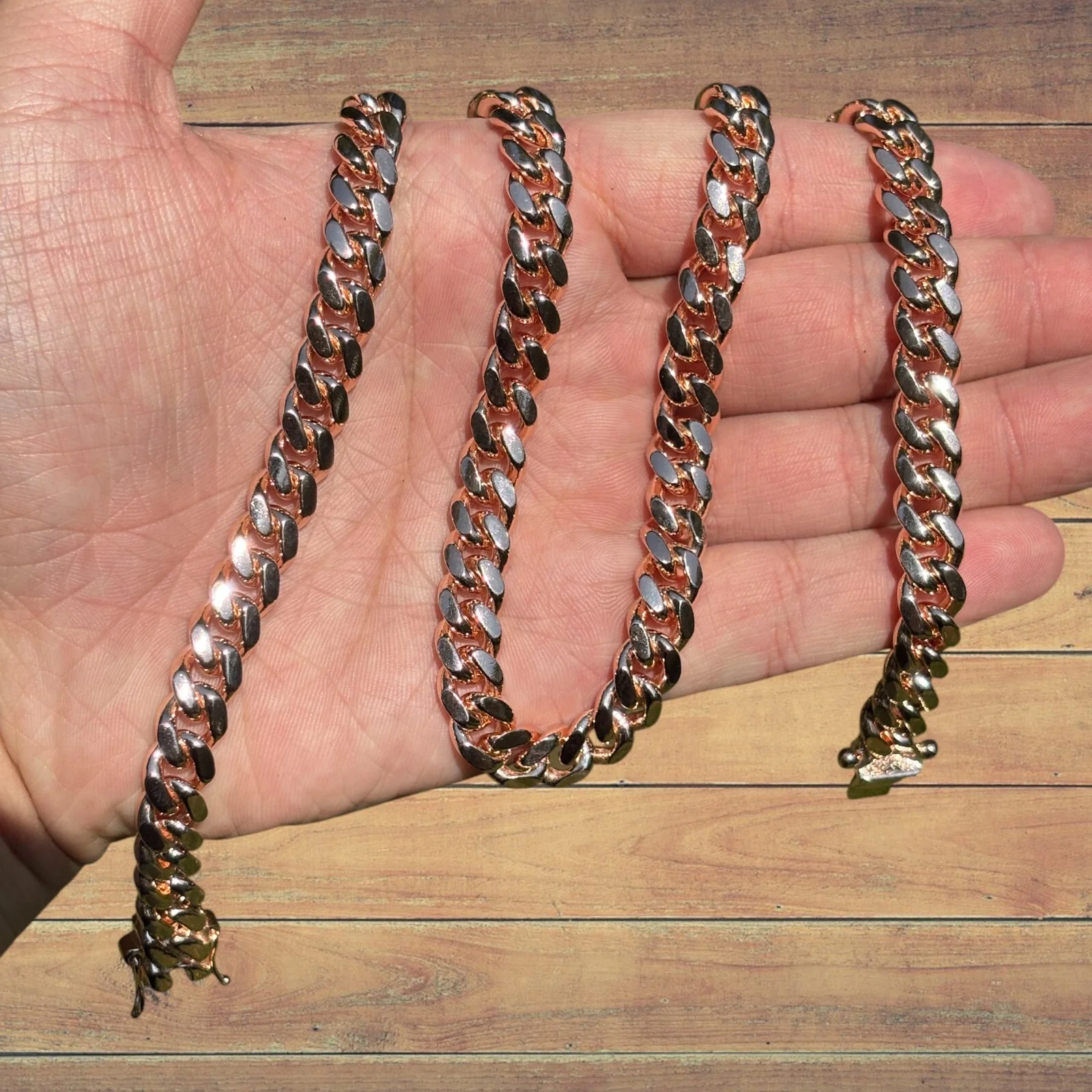 925 Sterling Silver 8mm Miami Cuban W. Box Clasp Chain Necklace - Image 8