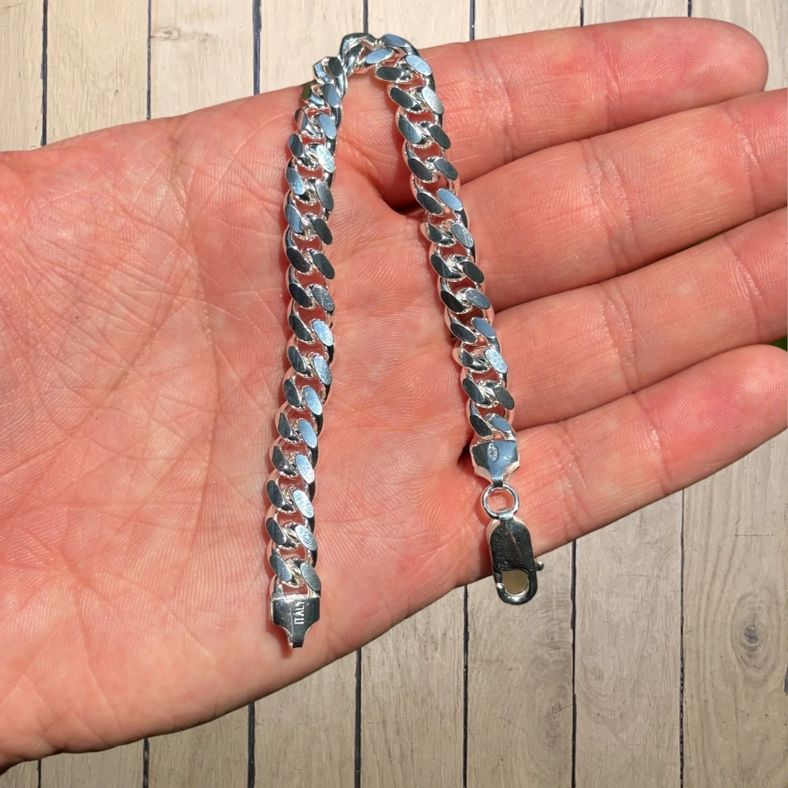 925 Sterling Silver 8mm Miami Cuban Bracelet - Image 5
