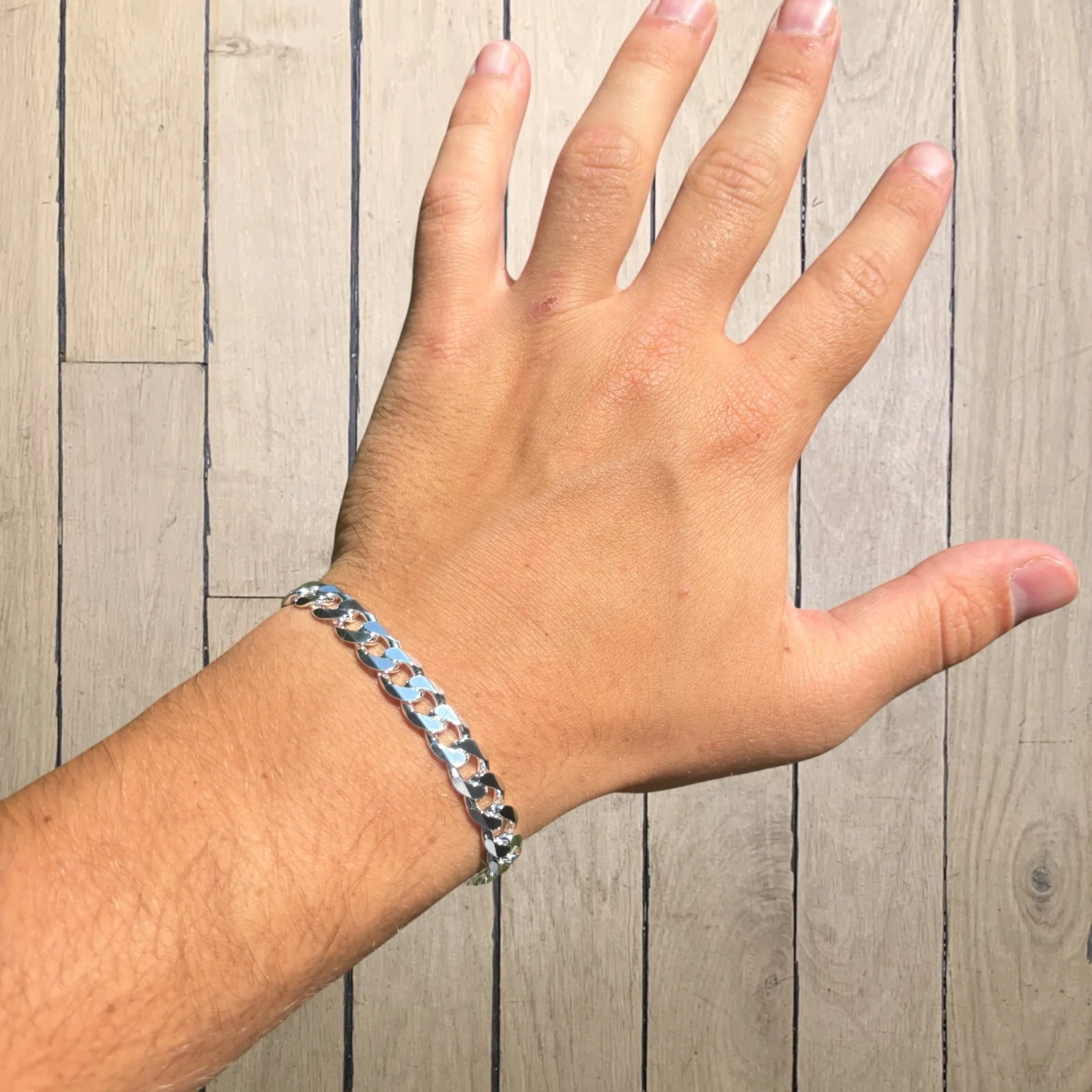 925 Sterling Silver 8mm Curb Bracelet - Image 10