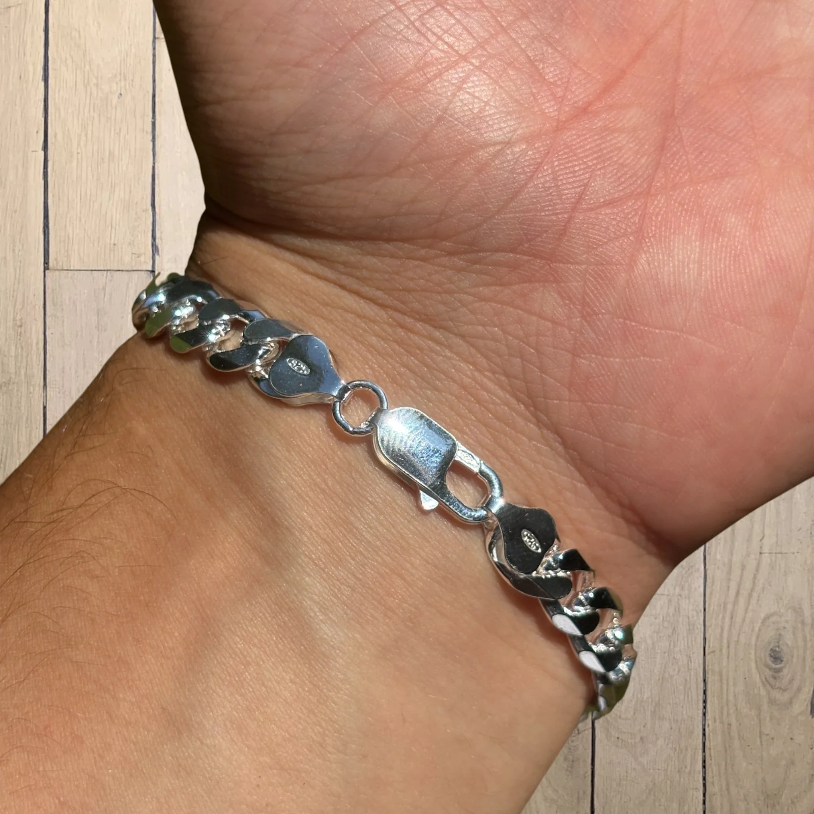 925 Sterling Silver 8mm Curb Bracelet - Image 12