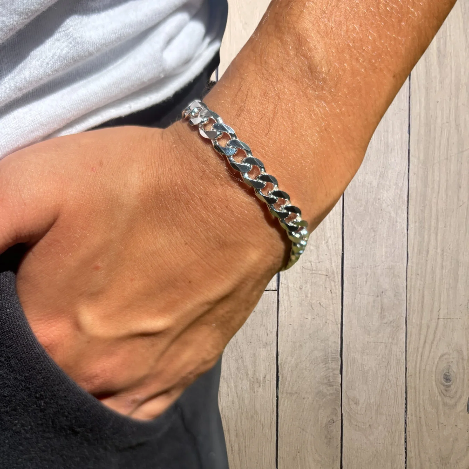 925 Sterling Silver 8mm Curb Bracelet - Image 13