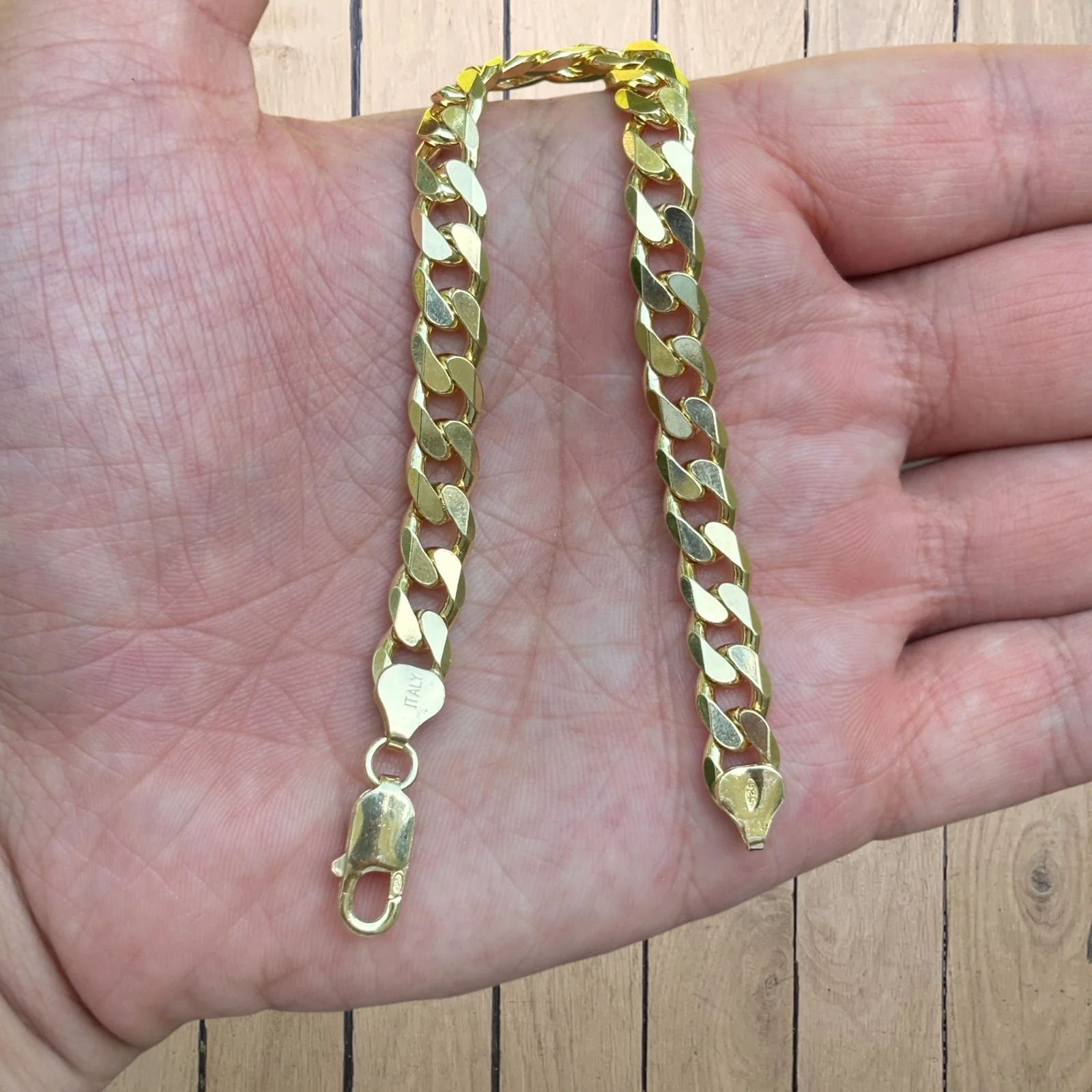925 Sterling Silver 8mm Curb Bracelet - Image 5