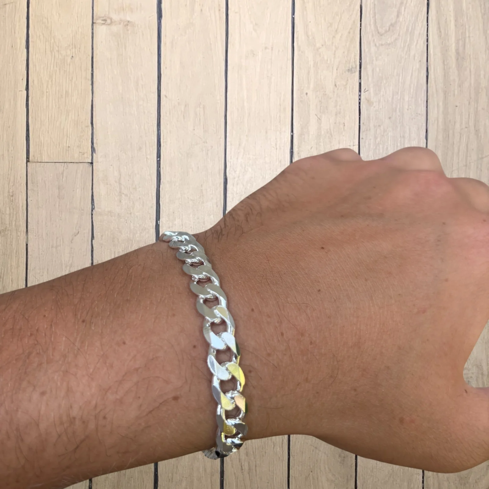 925 Sterling Silver 8mm Curb Bracelet - Image 8