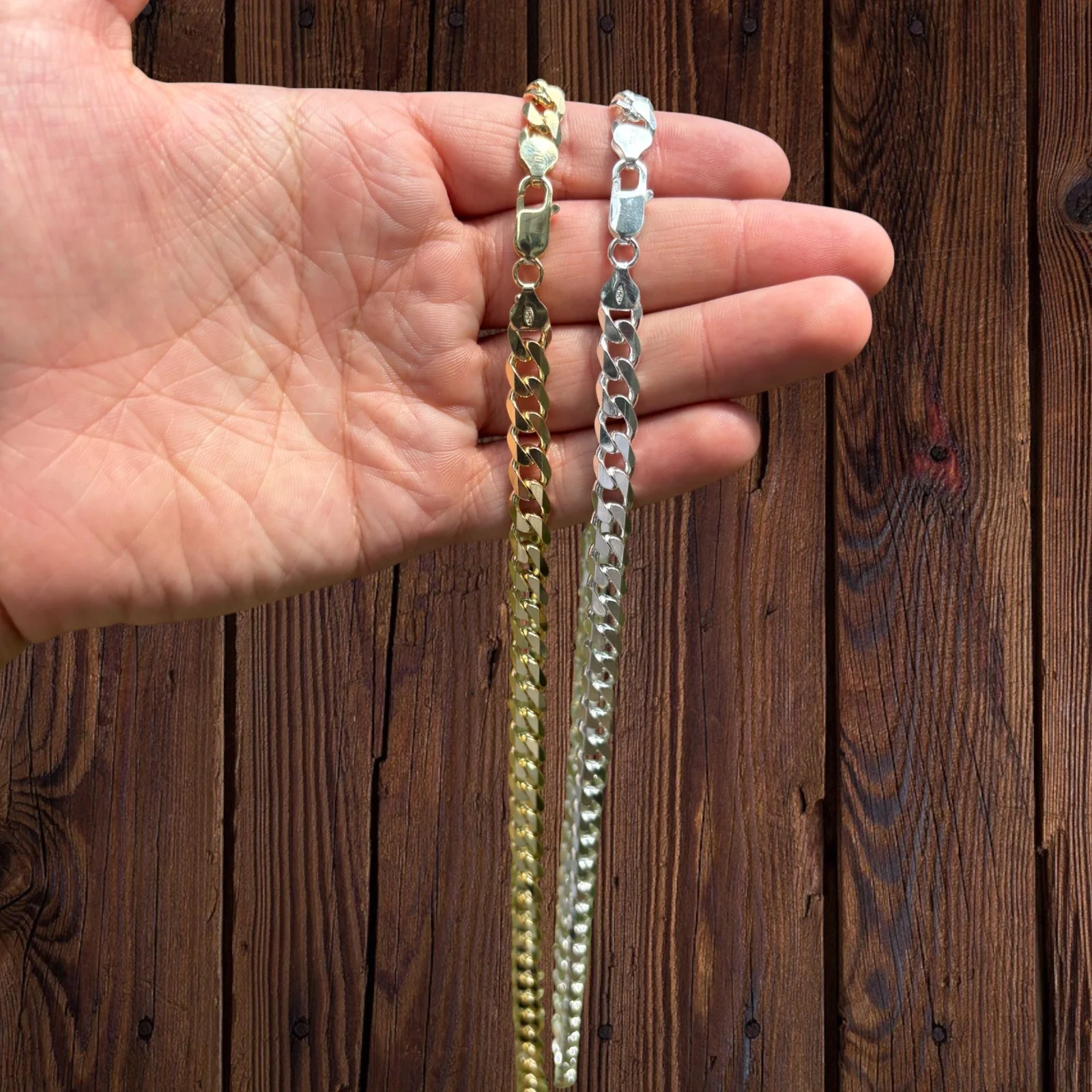 925 Sterling Silver 8mm Curb Chain Necklace - Image 4