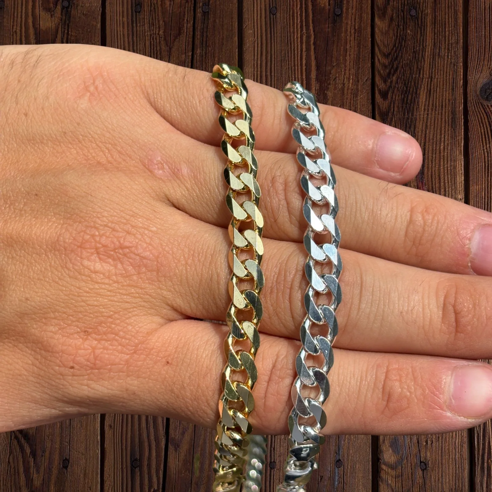 925 Sterling Silver 8mm Curb Chain Necklace - Image 5