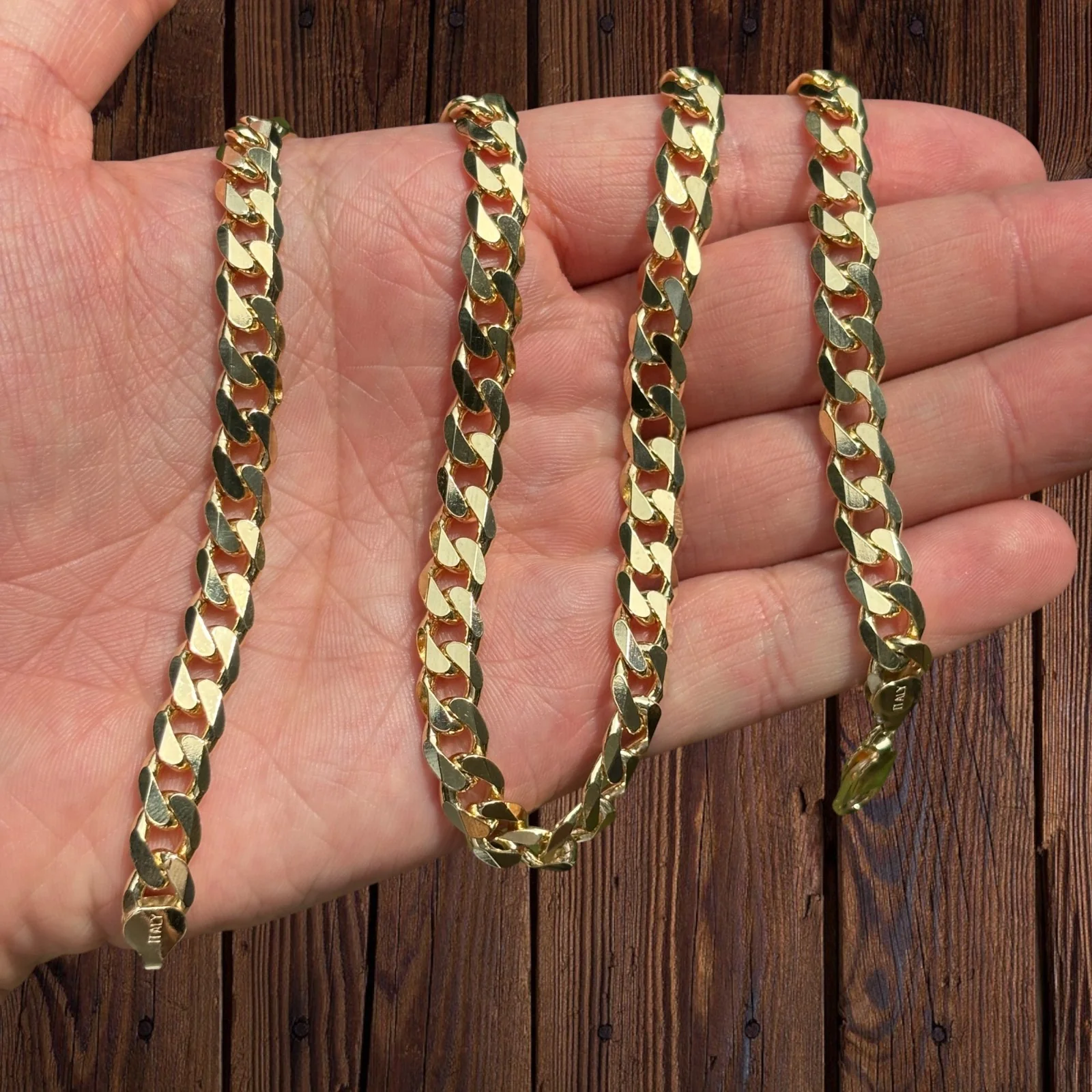 925 Sterling Silver 8mm Curb Chain Necklace - Image 7