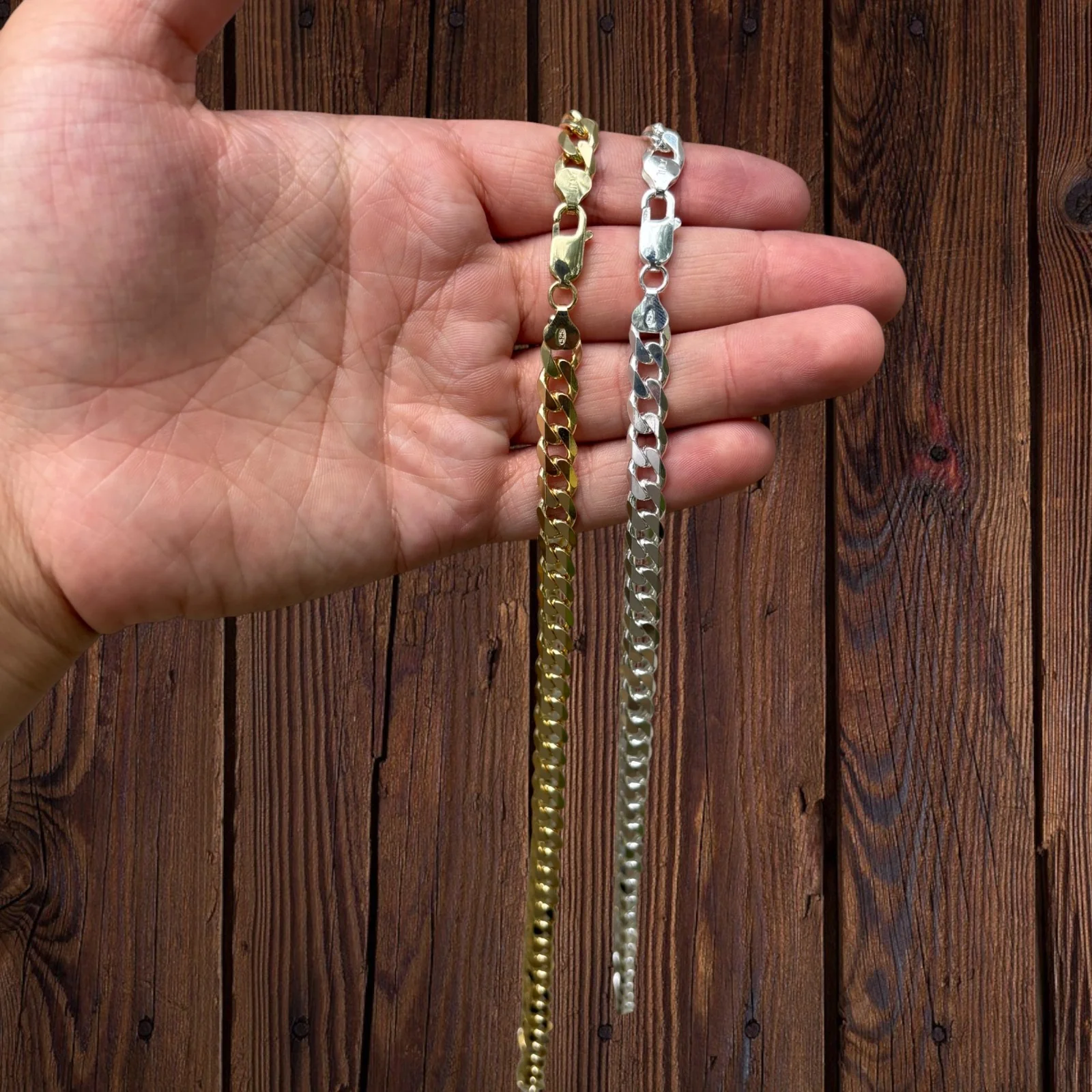 925 Sterling Silver 8mm Curb Chain Necklace - Image 9