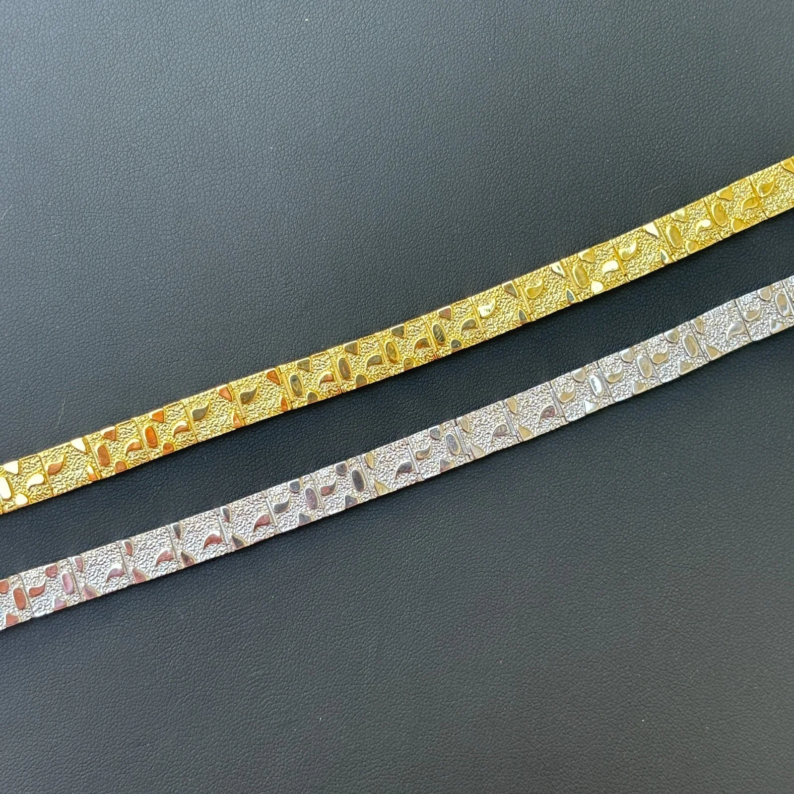 925 Sterling Silver 8mm Custom Nugget Link Bracelet - Image 14