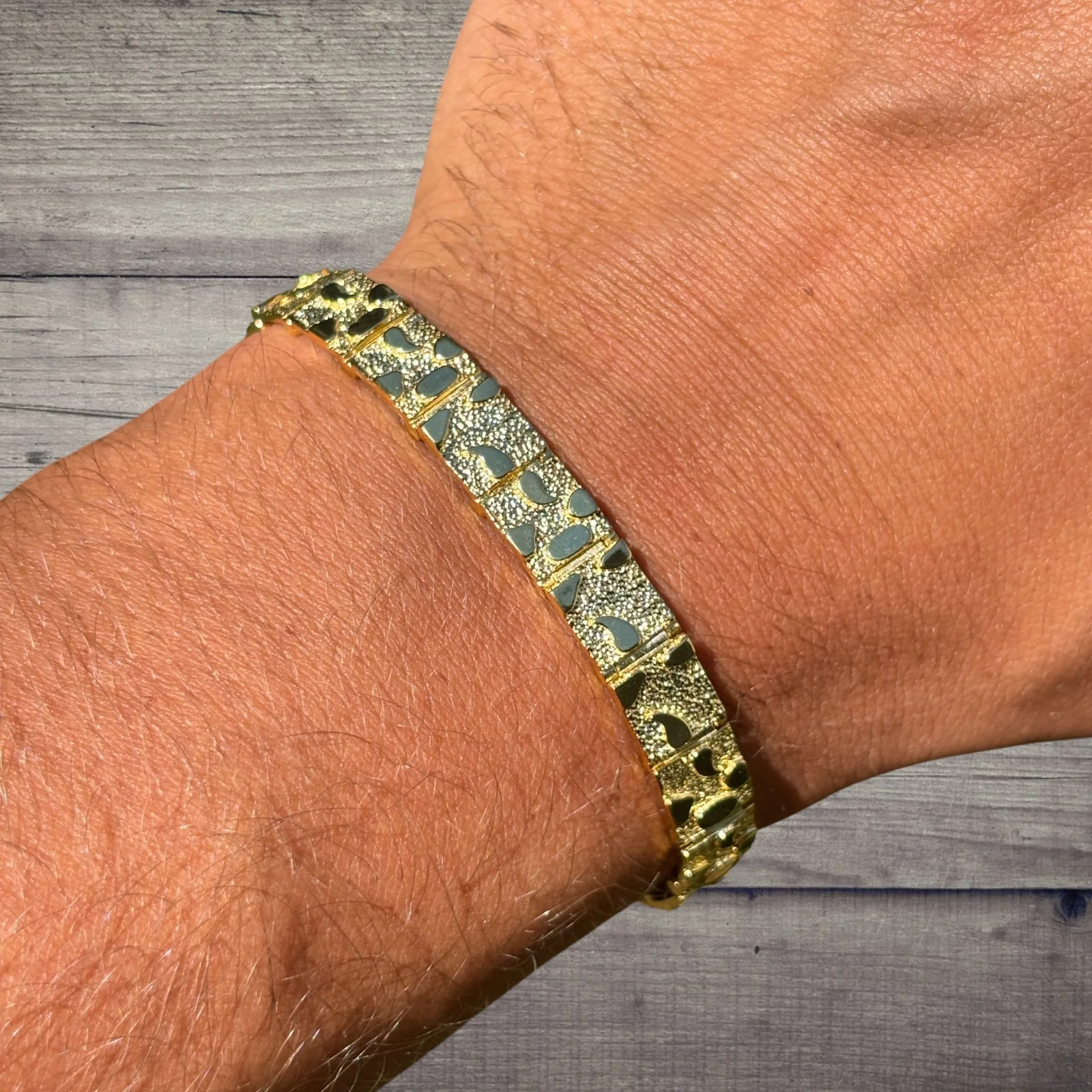 925 Sterling Silver 8mm Custom Nugget Link Bracelet - Image 16