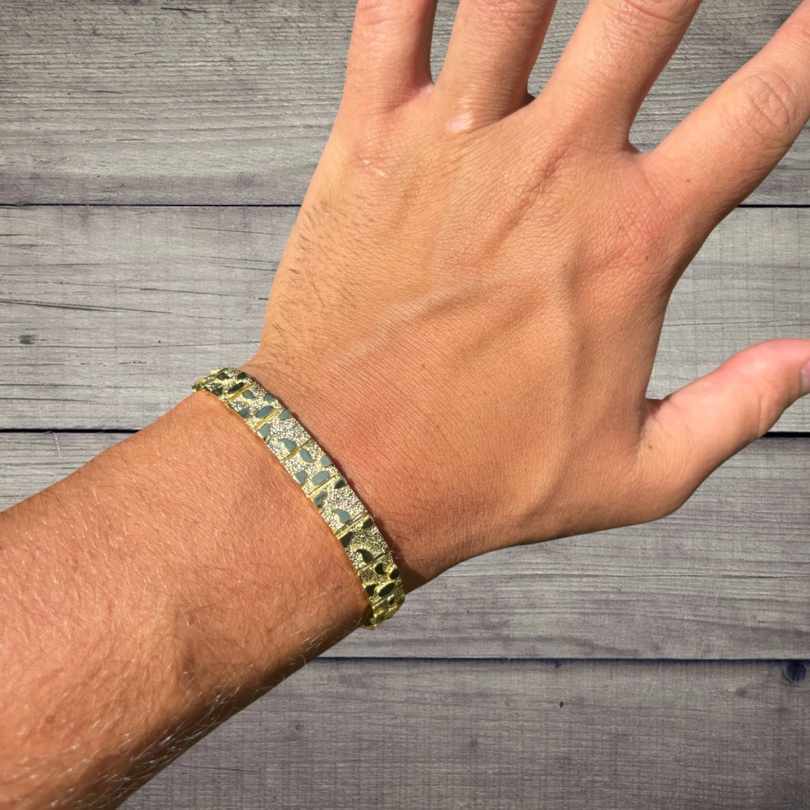925 Sterling Silver 8mm Custom Nugget Link Bracelet - Image 18
