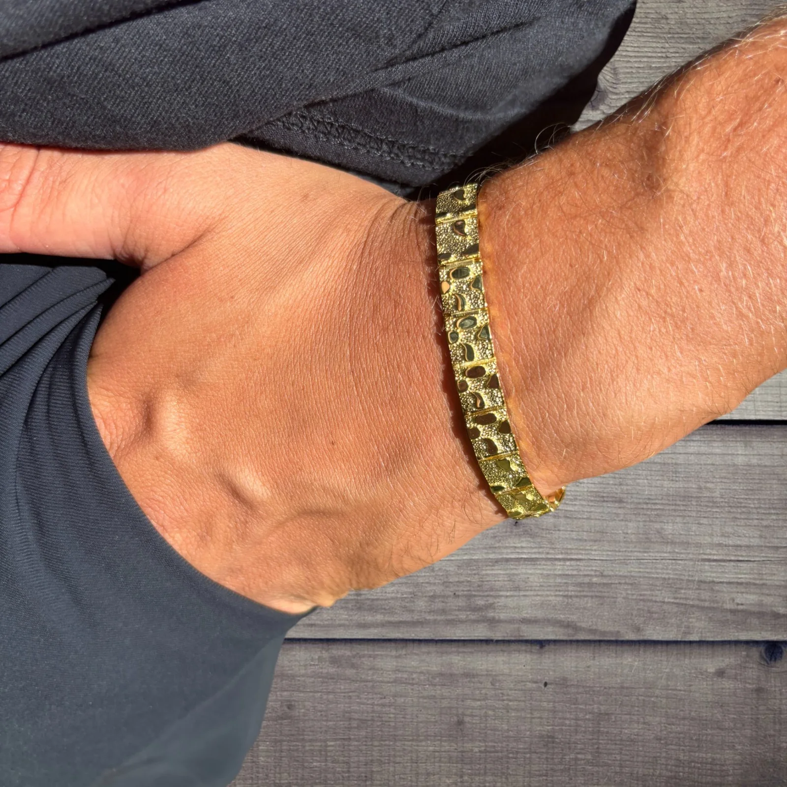 925 Sterling Silver 8mm Custom Nugget Link Bracelet - Image 20
