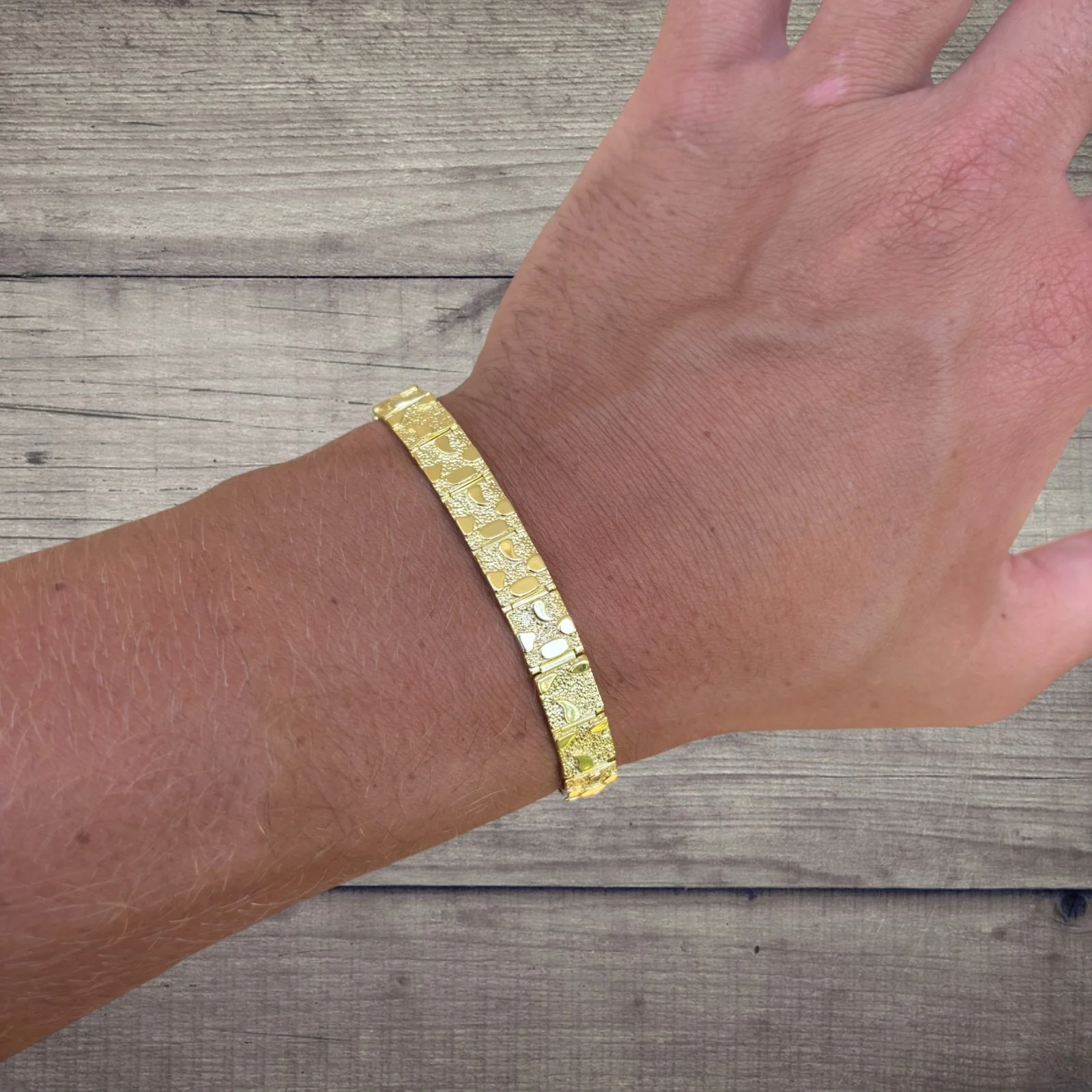 925 Sterling Silver 8mm Custom Nugget Link Bracelet - Image 23