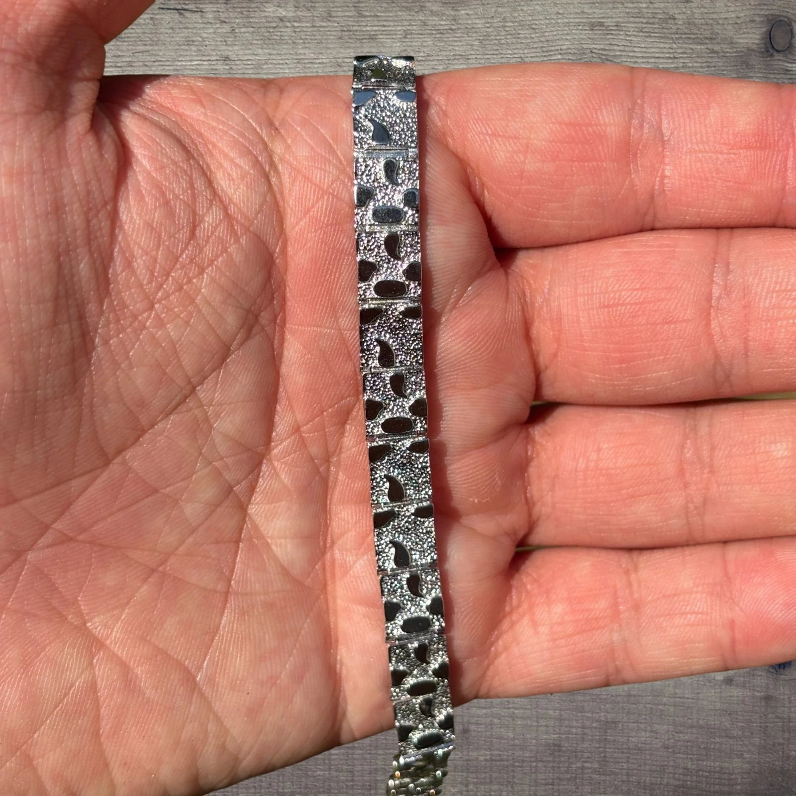 925 Sterling Silver 8mm Custom Nugget Link Bracelet - Image 4
