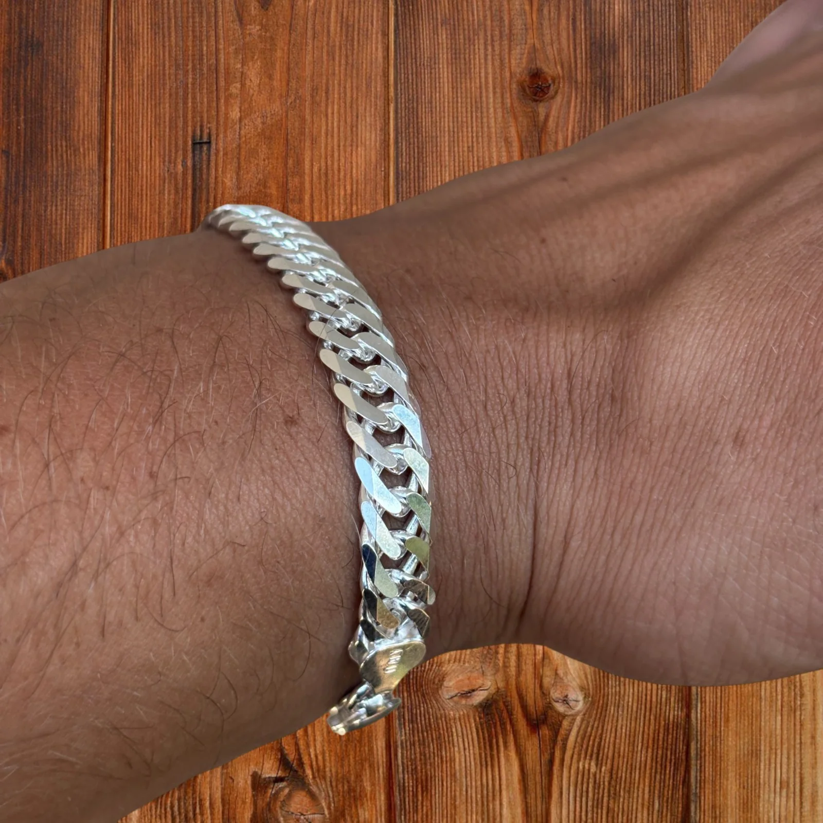 925 Sterling Silver 8mm Double Curb Bracelet - Image 10