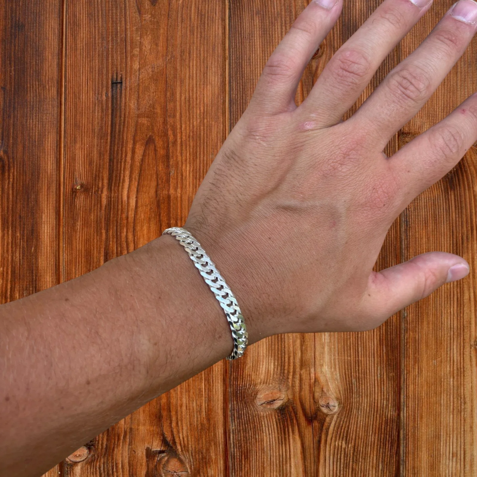 925 Sterling Silver 8mm Double Curb Bracelet - Image 11