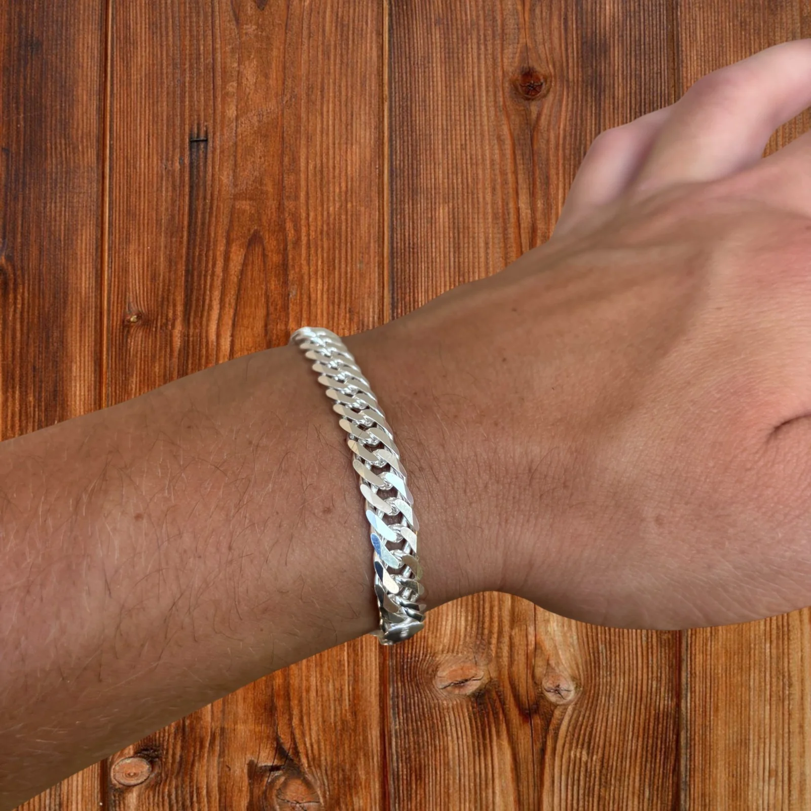 925 Sterling Silver 8mm Double Curb Bracelet - Image 12