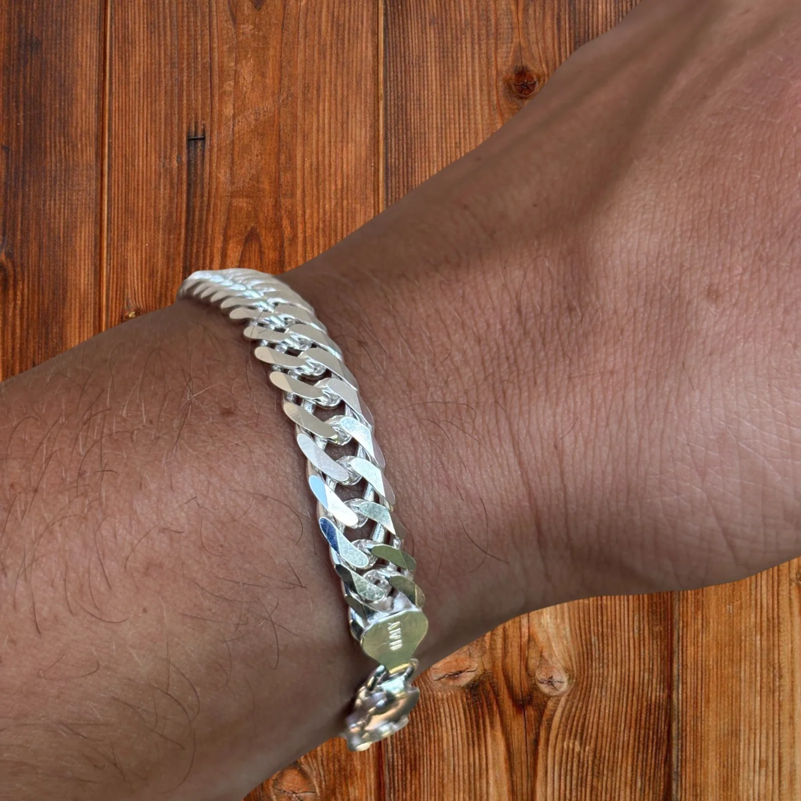 925 Sterling Silver 8mm Double Curb Bracelet - Image 14