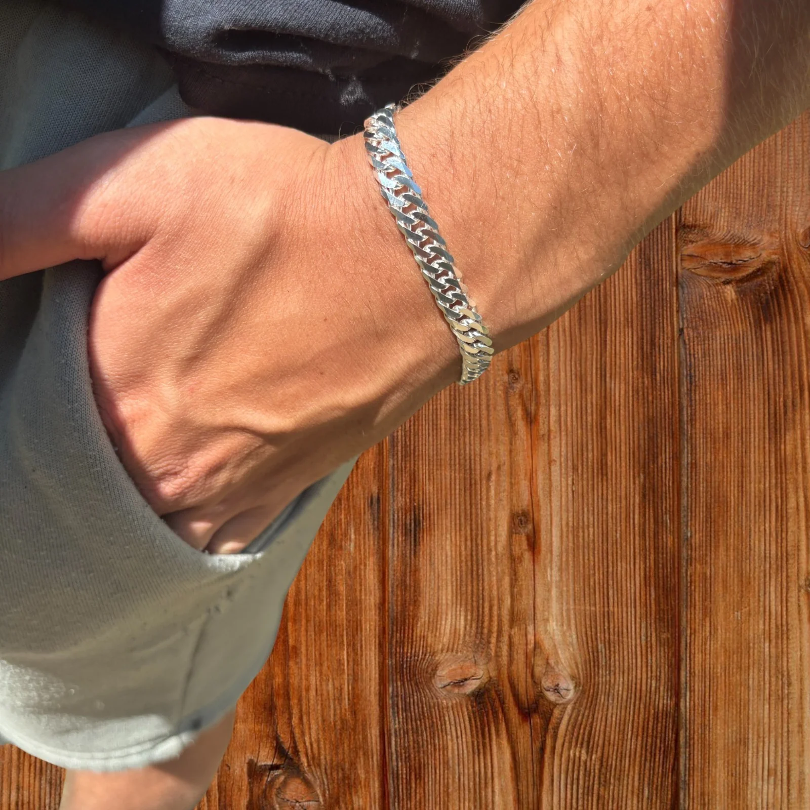 925 Sterling Silver 8mm Double Curb Bracelet - Image 16